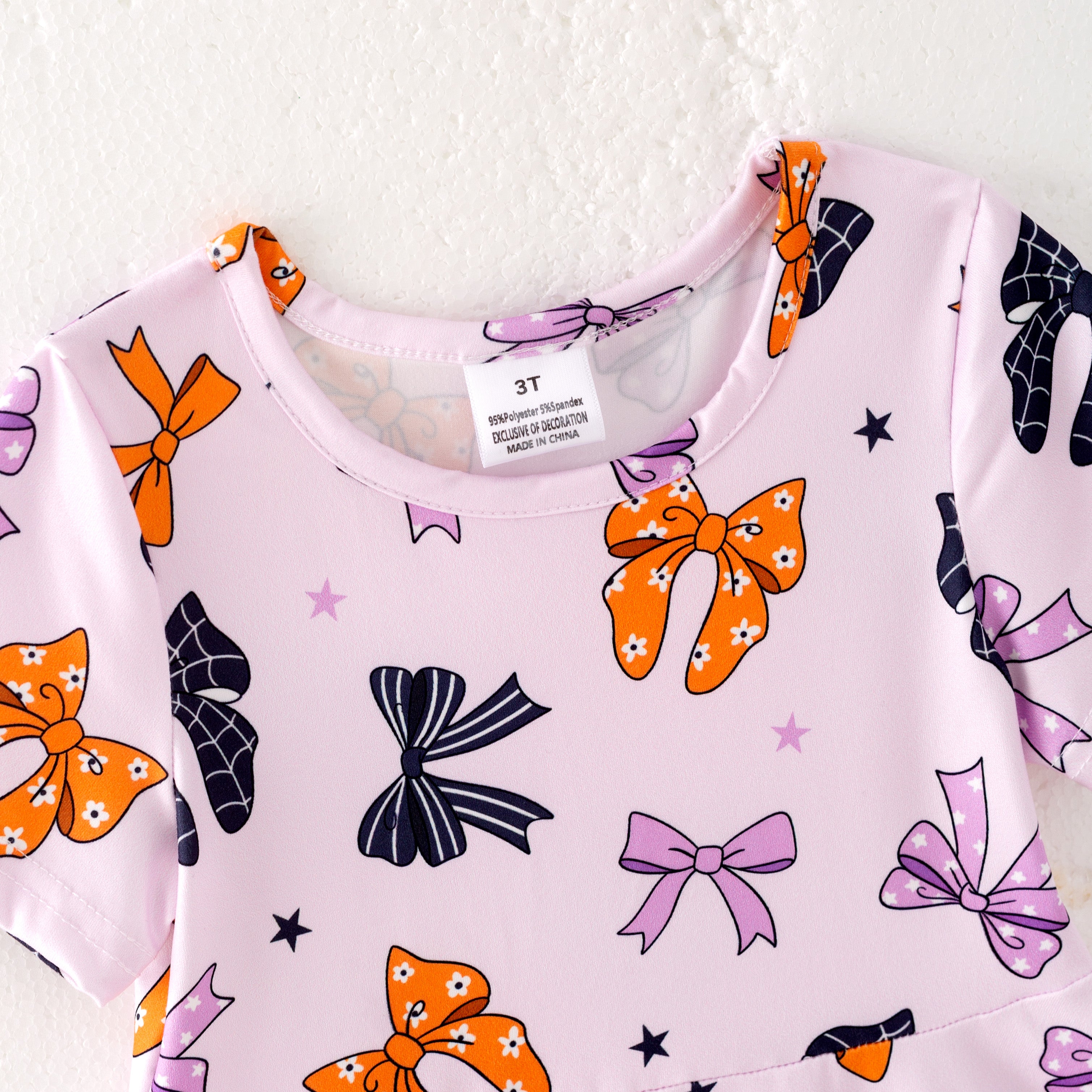 （Pre Order）Girls Halloween Bow Print Dress