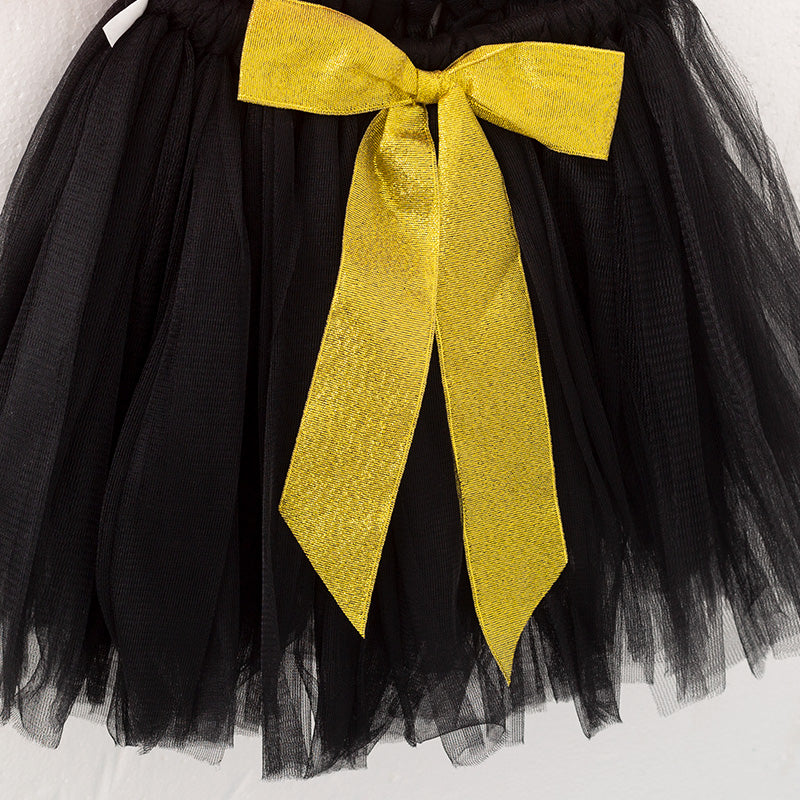 （In Stock）Girls Halloween Superman Costume Skirt Set With Cape