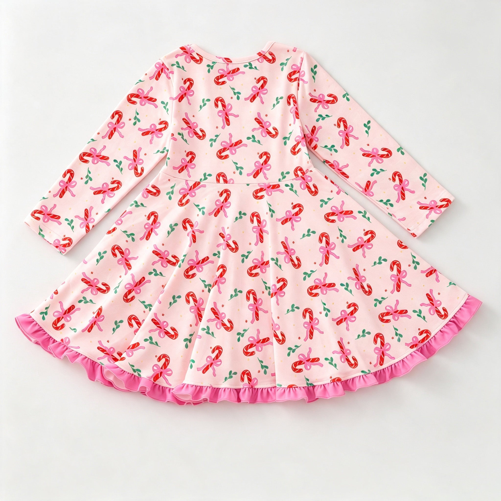 （Pre Order）Girls Christmas Print Dress with Pockets