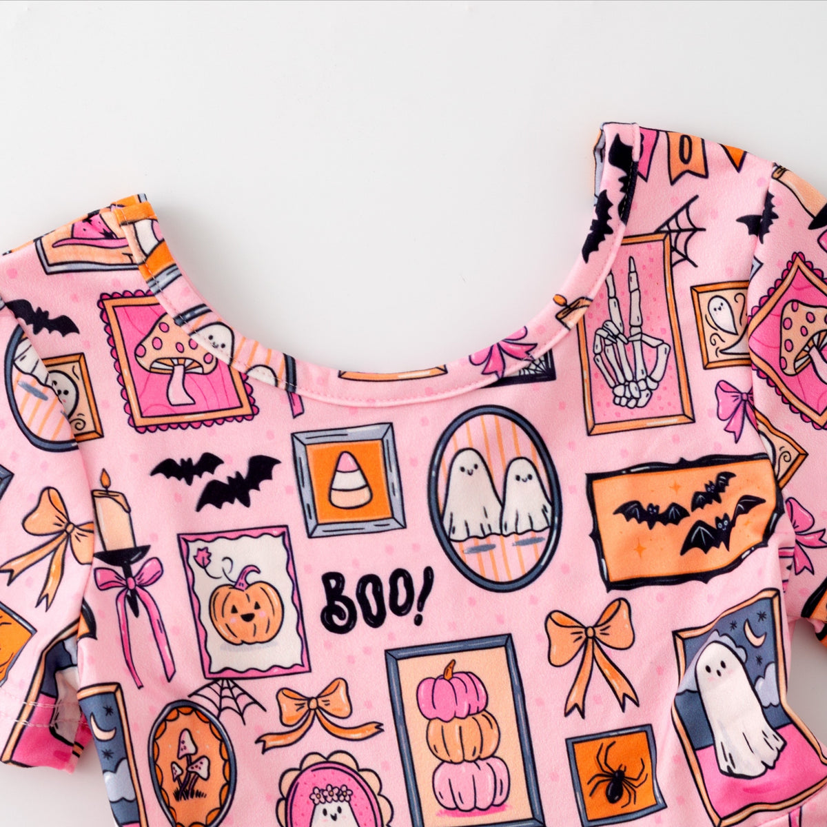 （Pre Order+Prepack Zone）Girls Halloween Ghost Print Dress（Mix Size）