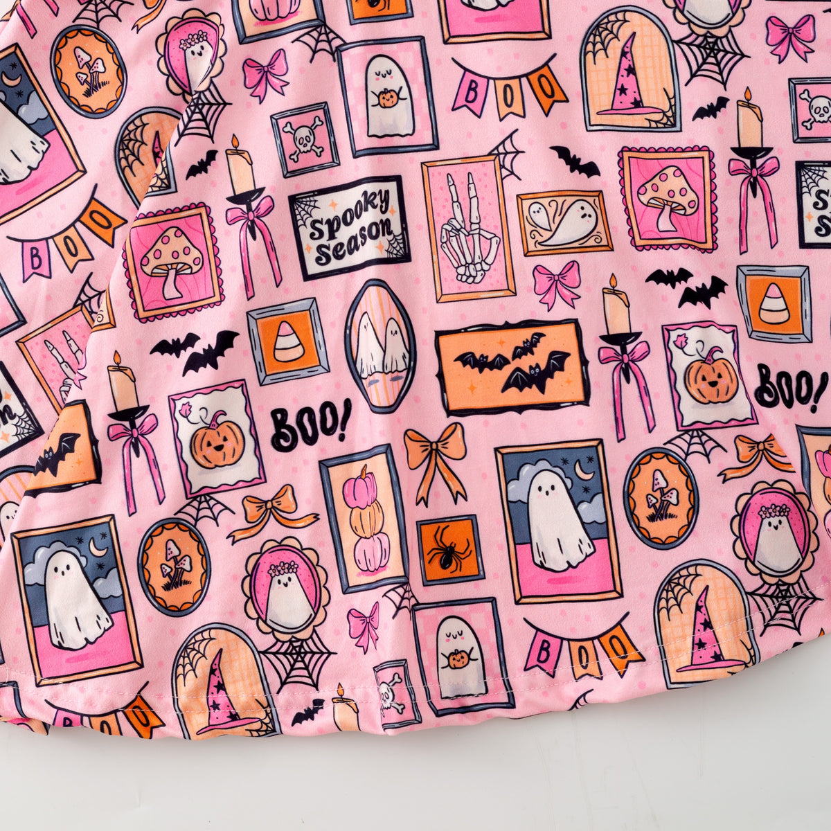 （Pre Order+Prepack Zone）Girls Halloween Ghost Print Dress（Mix Size）