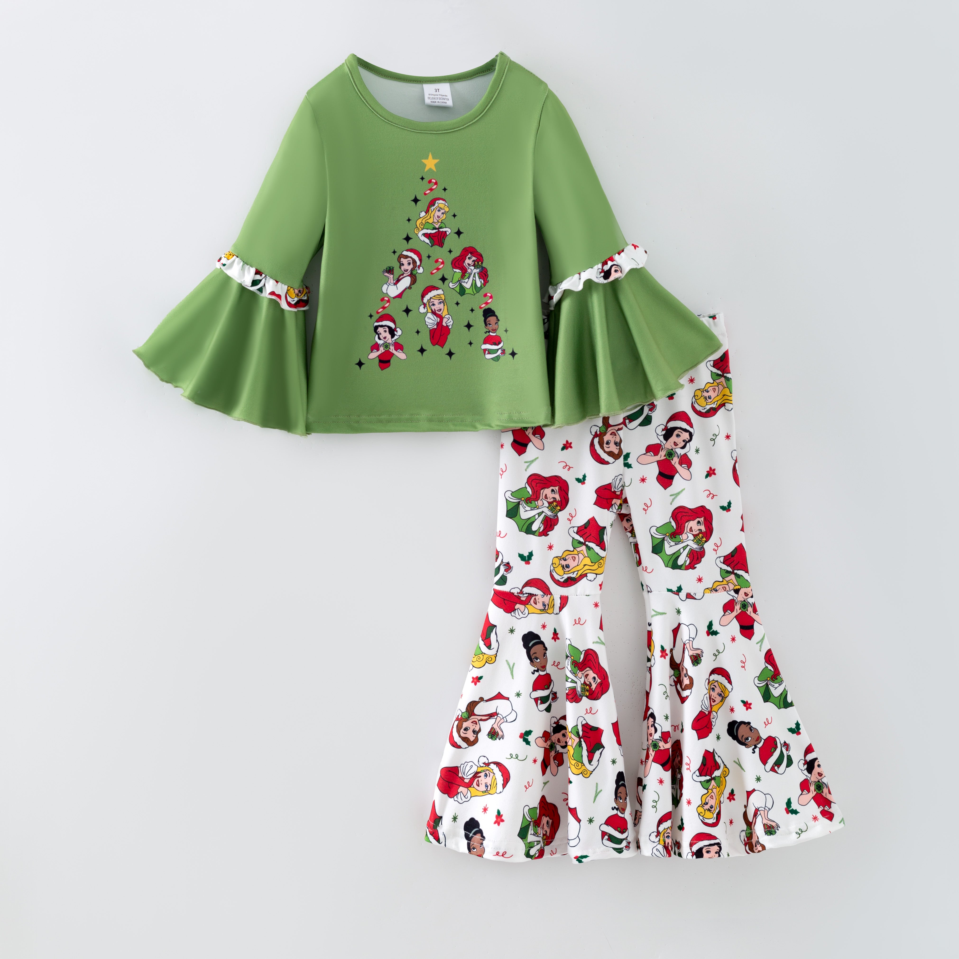 （Pre Order,Prepack Zone）Girls Christmas Princess Print Dress&Set（Mix Size）