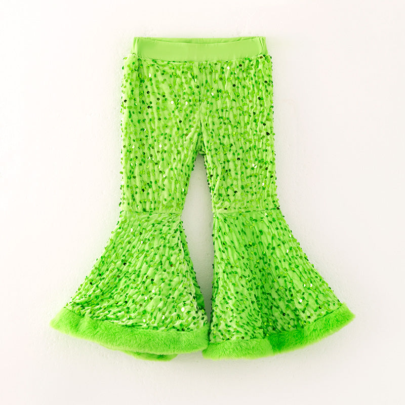 （In Stock）Girls Christmas Green Sequin Pants