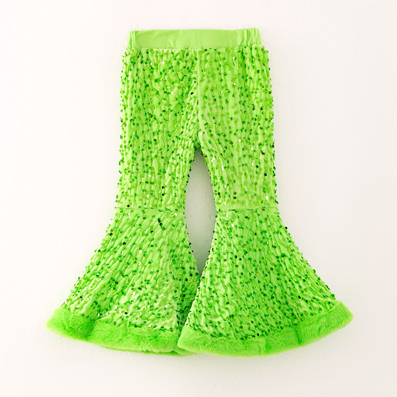 （In Stock）Girls Christmas Green Sequin Pants
