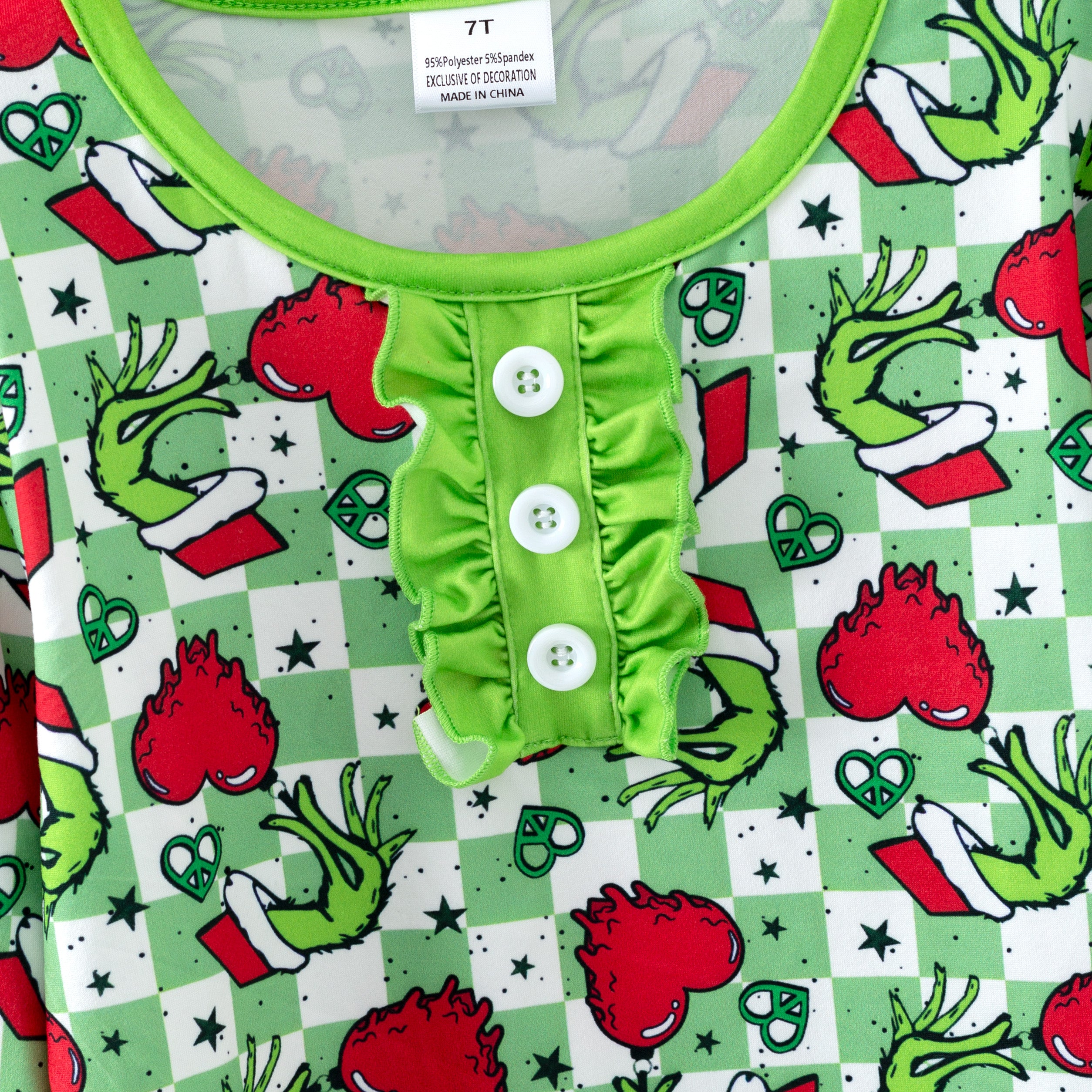 （Pre Order,Prepack Zone）Girls Christmas Cartoon Print Dress,Set&Romper