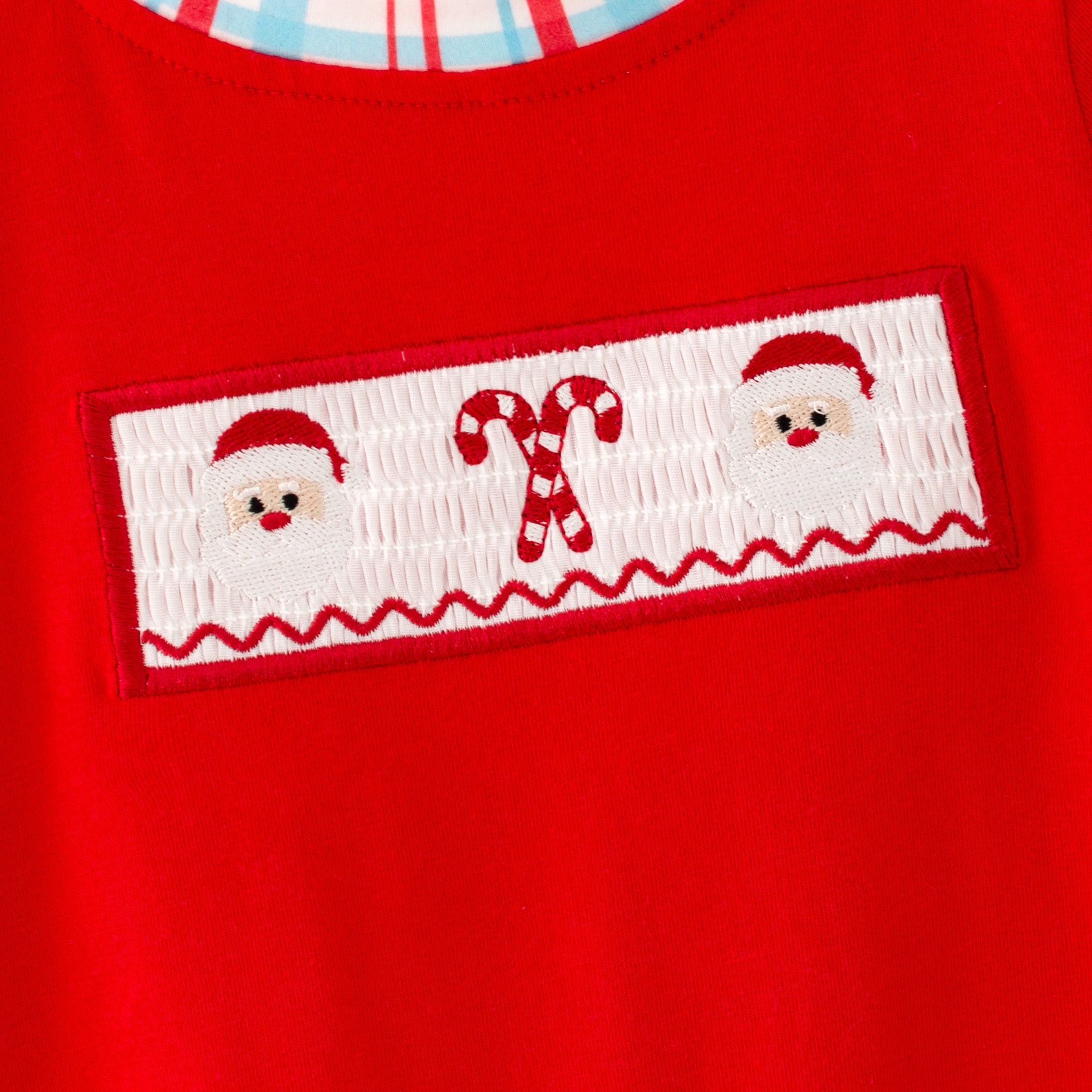 （In Stock）Toddler Boys Christmas Embroidery Cotton Romper