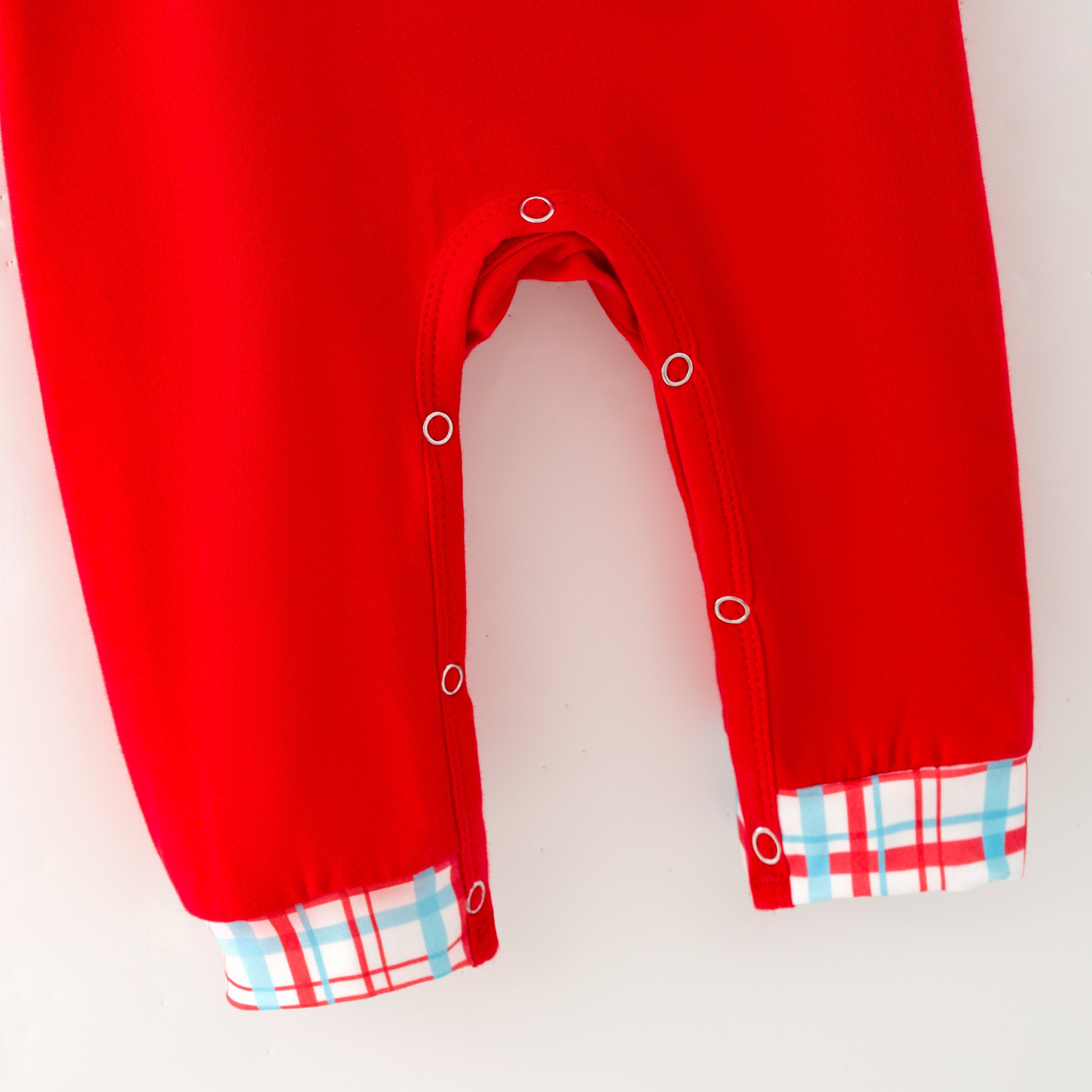 （In Stock）Toddler Boys Christmas Embroidery Cotton Romper