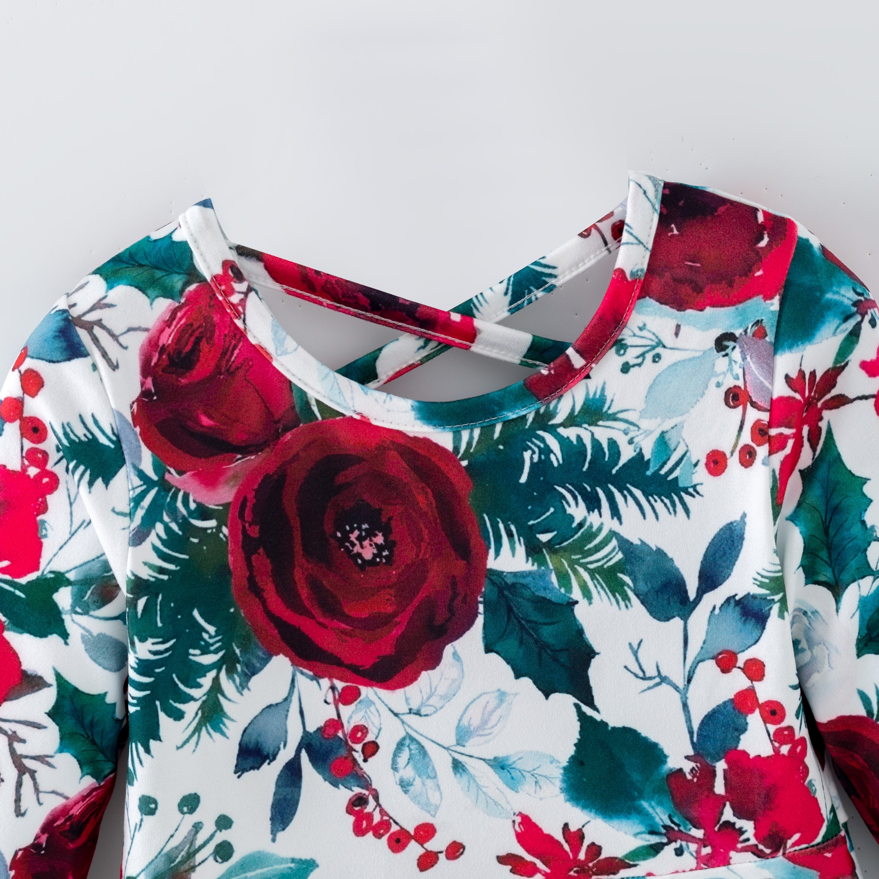 （Pre Order,Prepack Zone）Girls Fall&Winter Rose Print Dress（Mix Size）