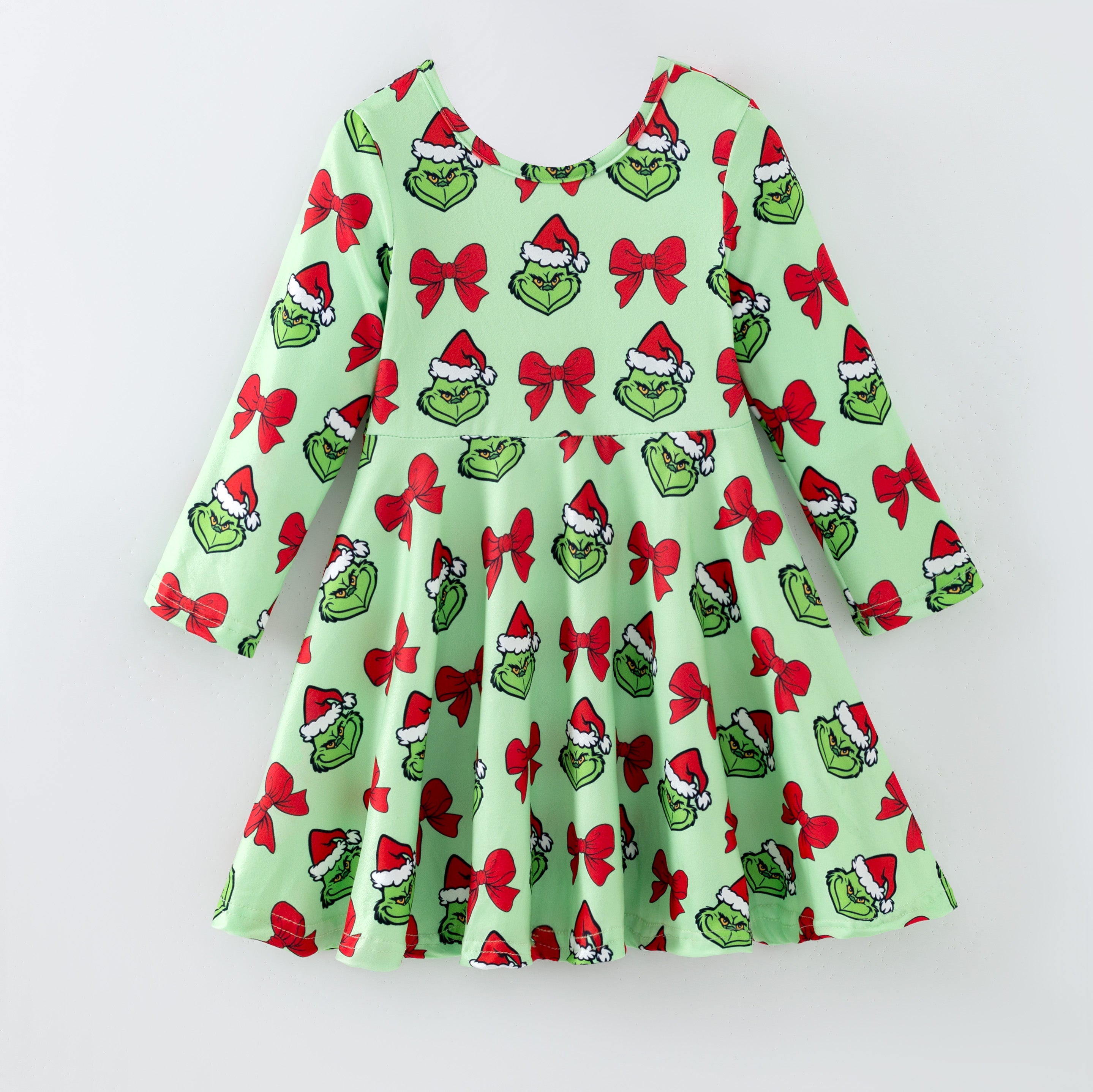 （Pre Order,Prepack Zone）Girls Christmas Cartoon Print Dress（Mix Size）