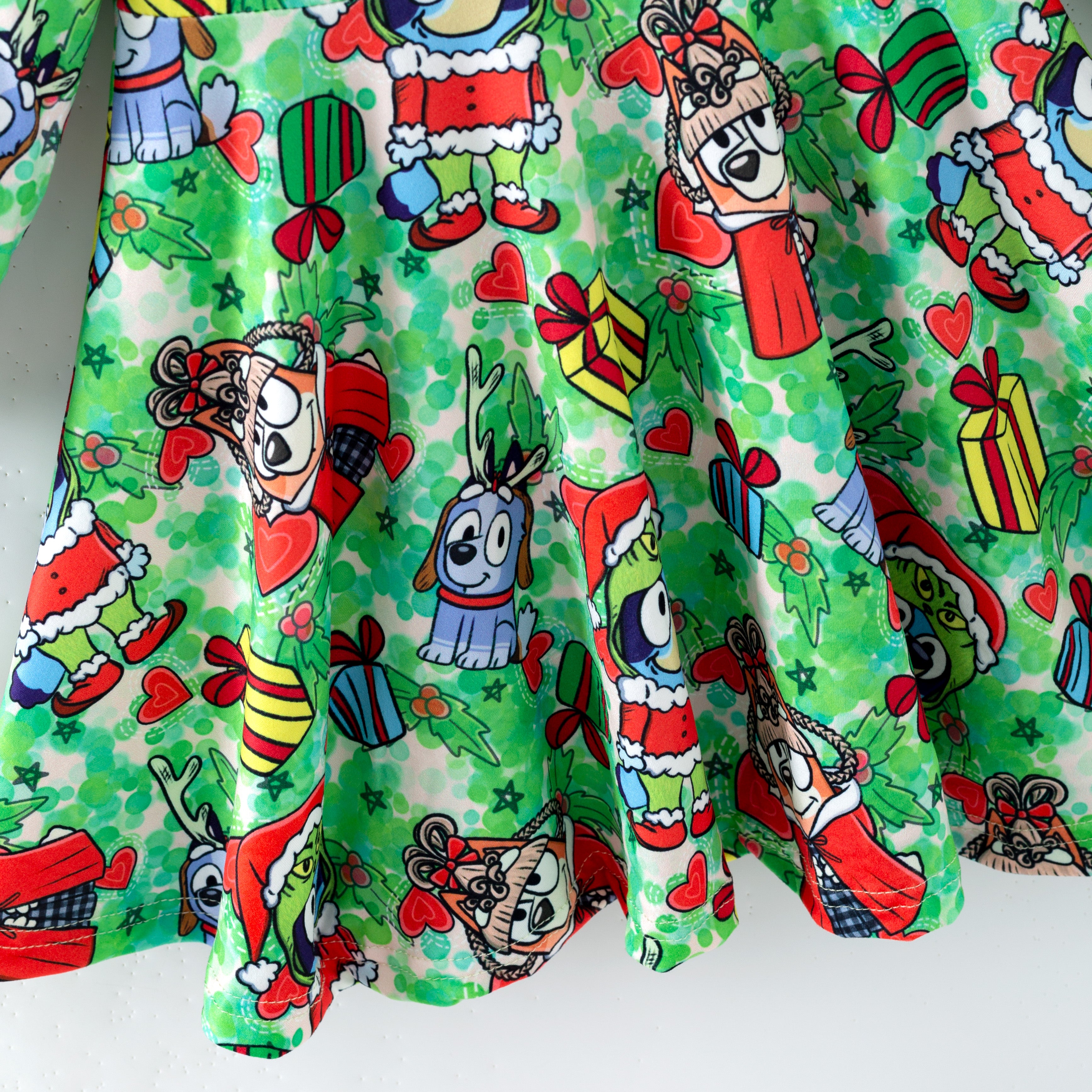 （Pre Order,Prepack Zone）Girls Christmas Cartoon Print Dress（Mix Size）