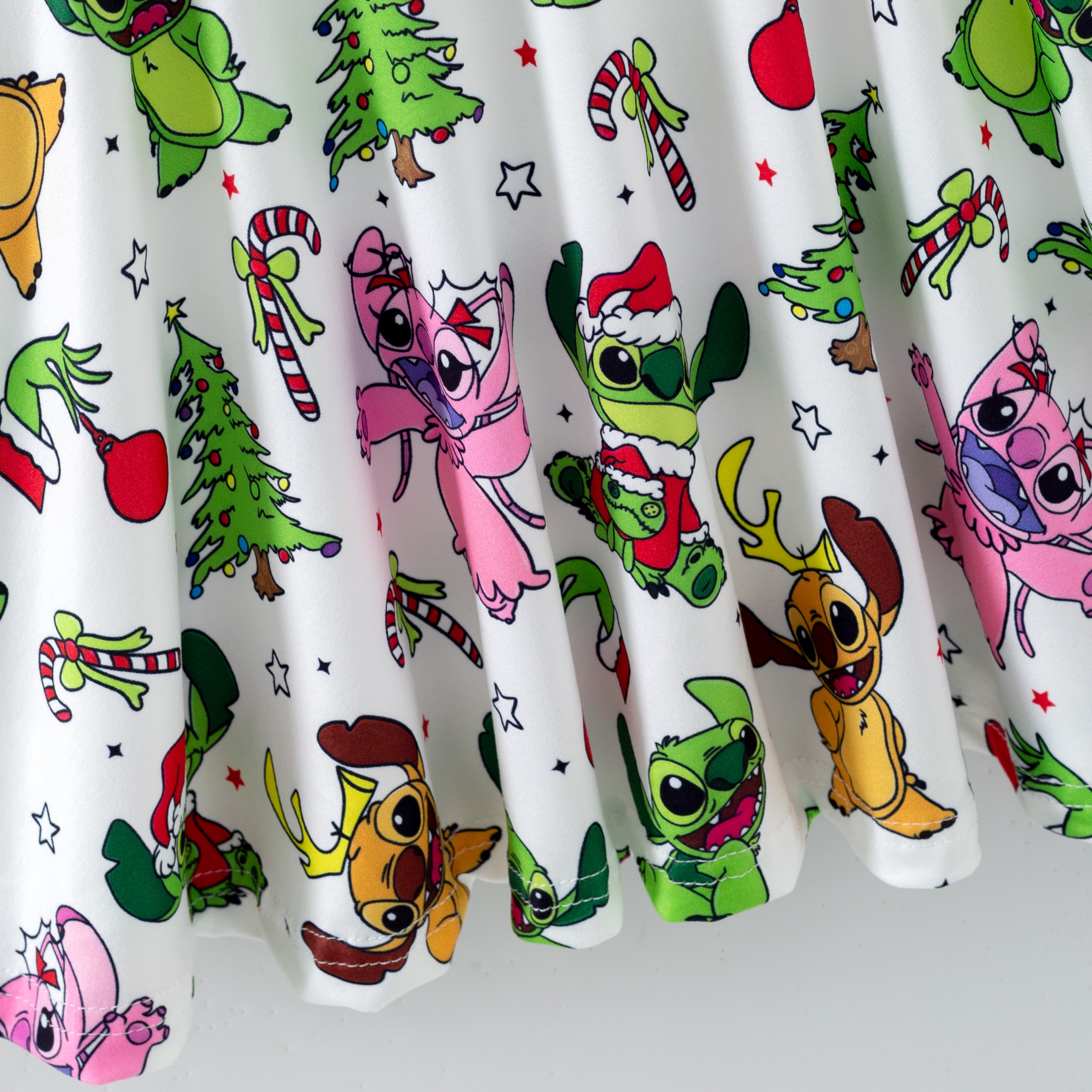 （Pre Order,Prepack Zone）Girls Christmas Cartoon Print Dress（Mix Size）