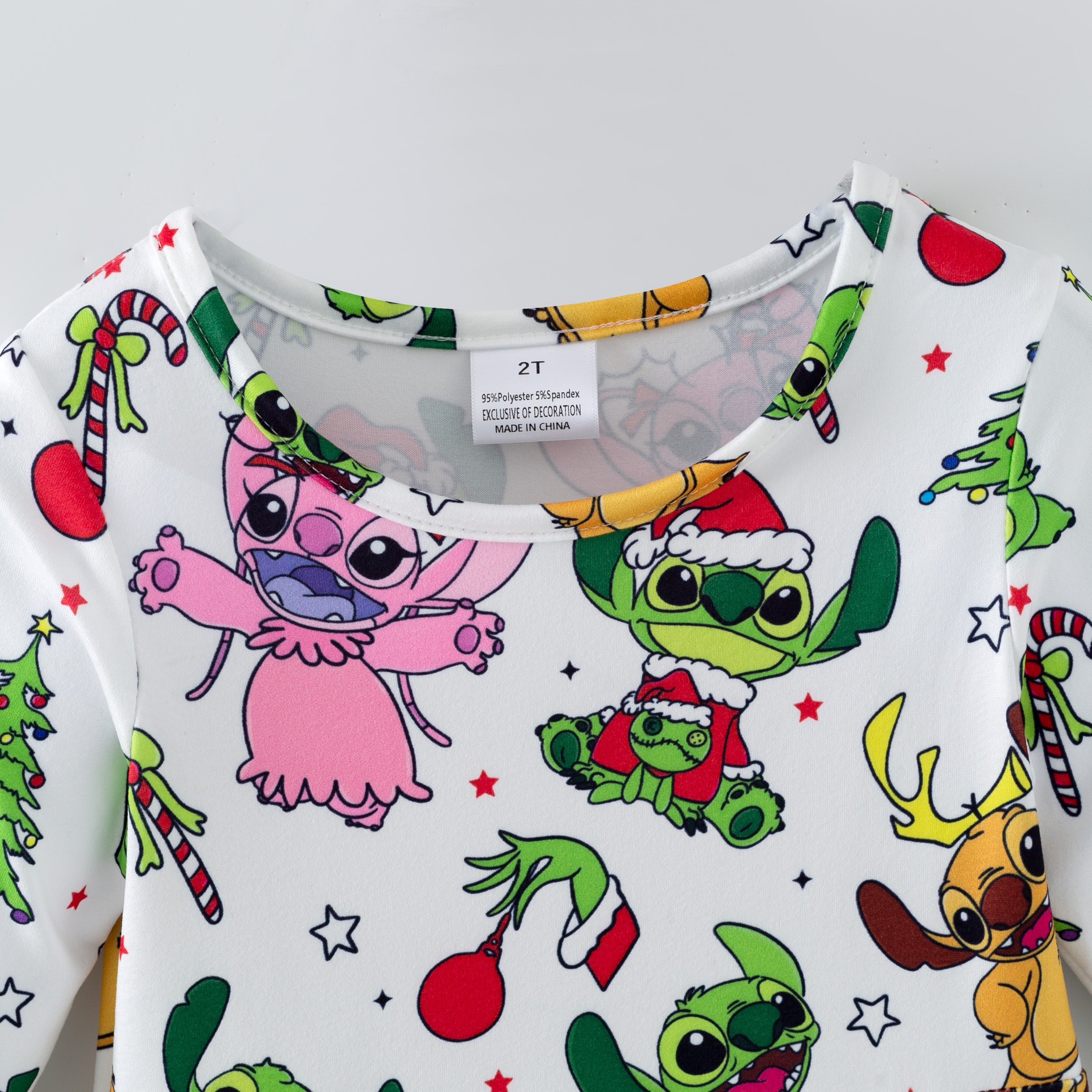 （Pre Order,Prepack Zone）Girls Christmas Cartoon Print Dress（Mix Size）