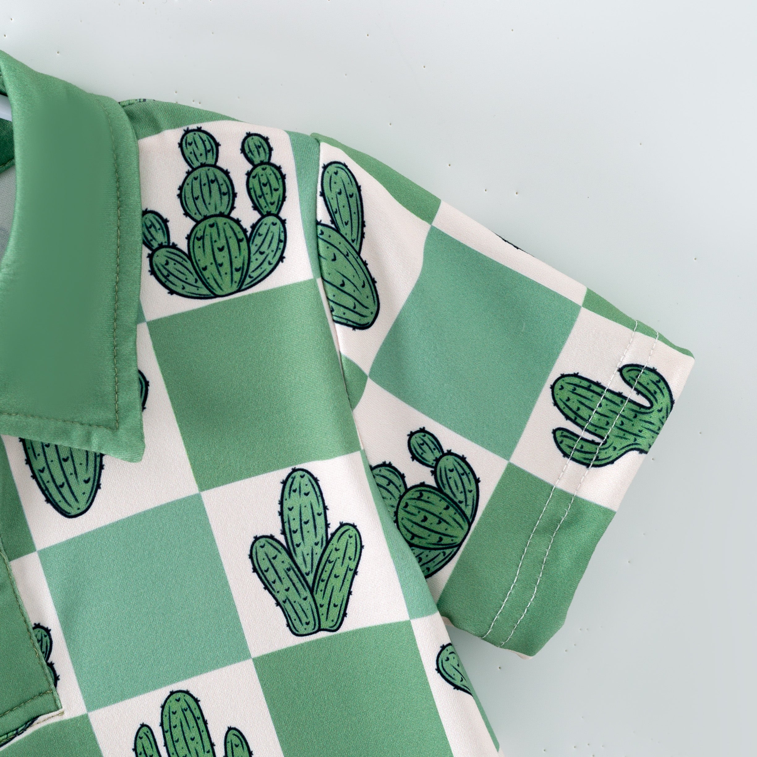 （Pre Order,Prepack Zone）Boys Spring Cactus Print Top&Romper