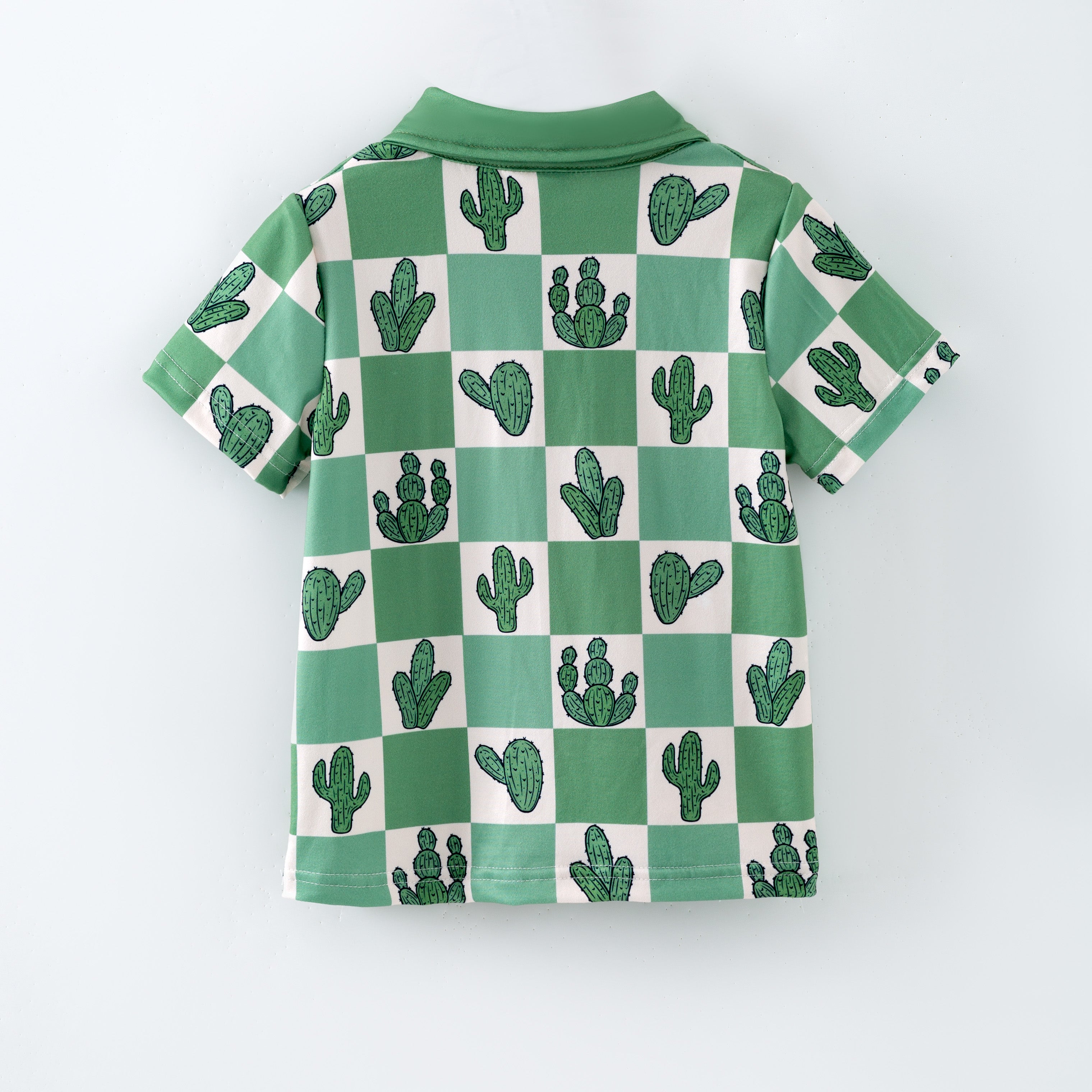 （Pre Order,Prepack Zone）Boys Spring Cactus Print Top&Romper