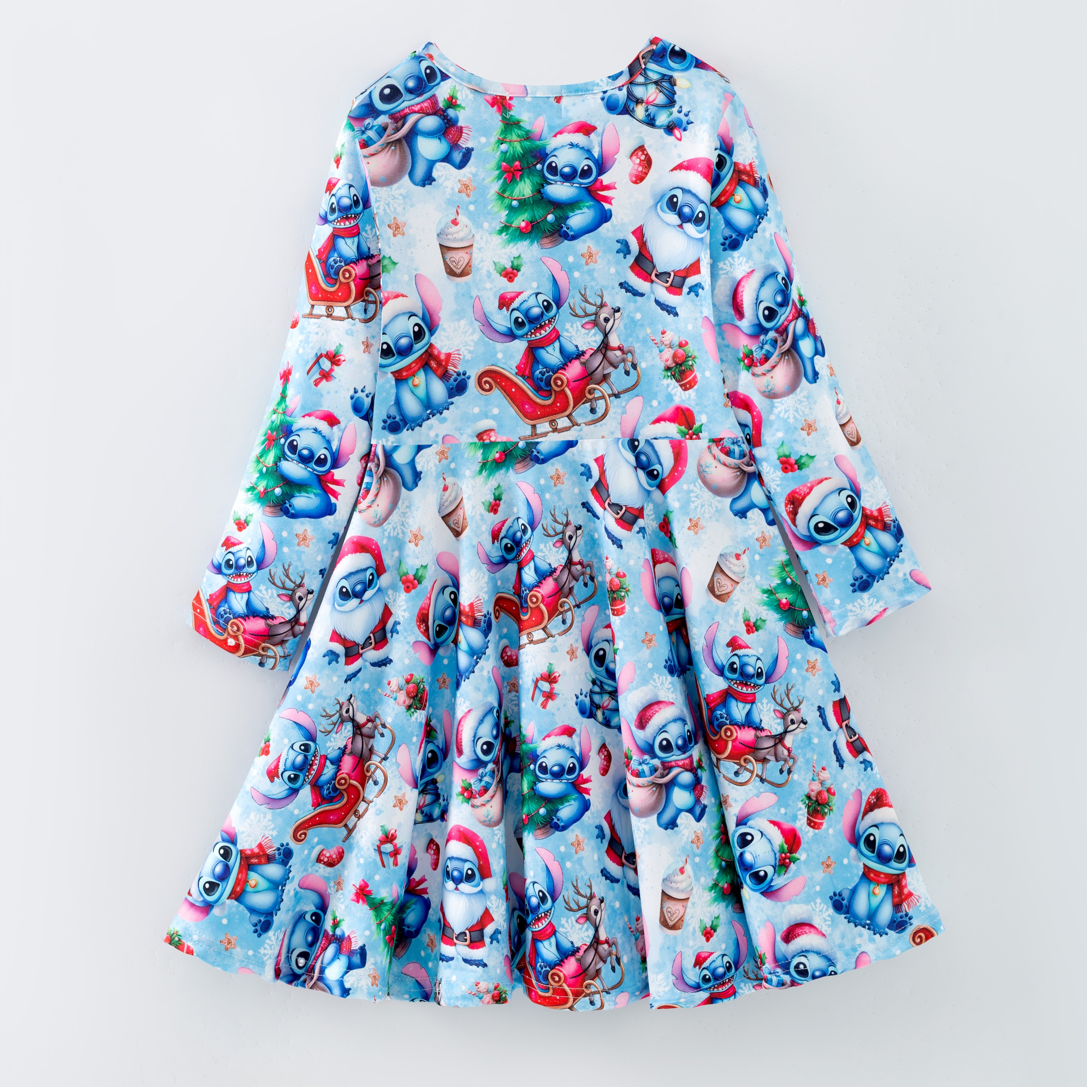 （Pre Order,Prepack Zone）Girls Christmas Cartoon Print Dress（Mix Size）