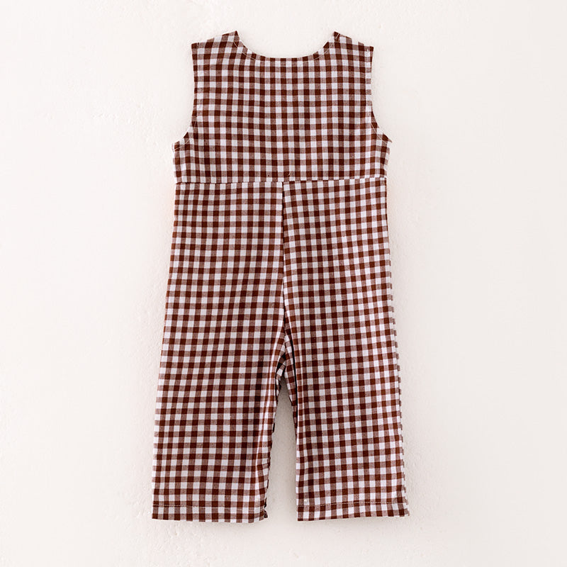 （Restock）Toddler Boys Thanksgiving Embroidery Smocked Cotton Romper