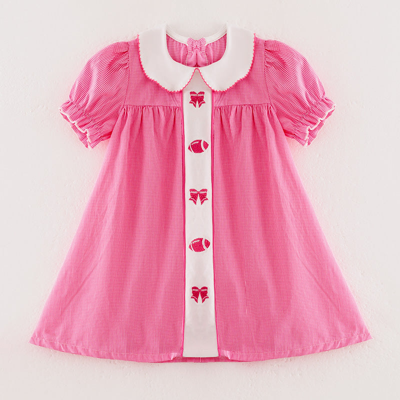 （In Stock）Girls Summer Football Embroidery Dress