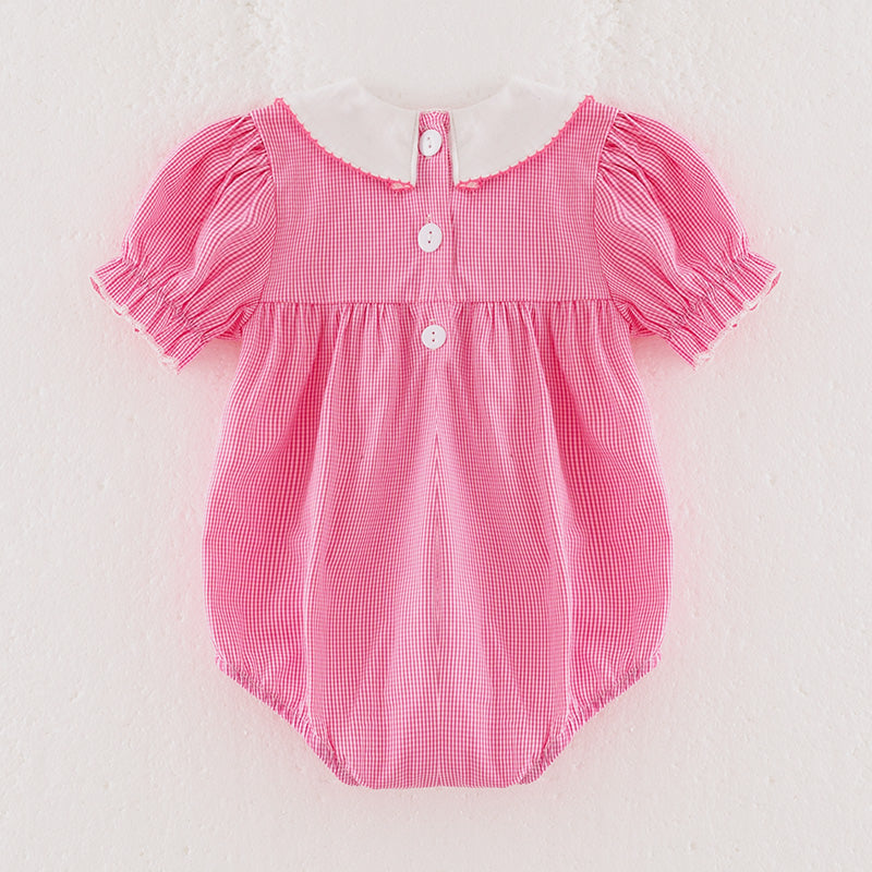 （In Stock）Toddler Girls Summer Football Embroidery Romper