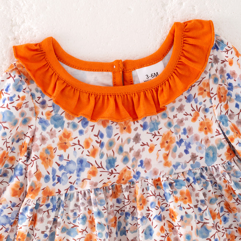 （In Stock）Toddler Girls Fall Floral Print Bloomer Set