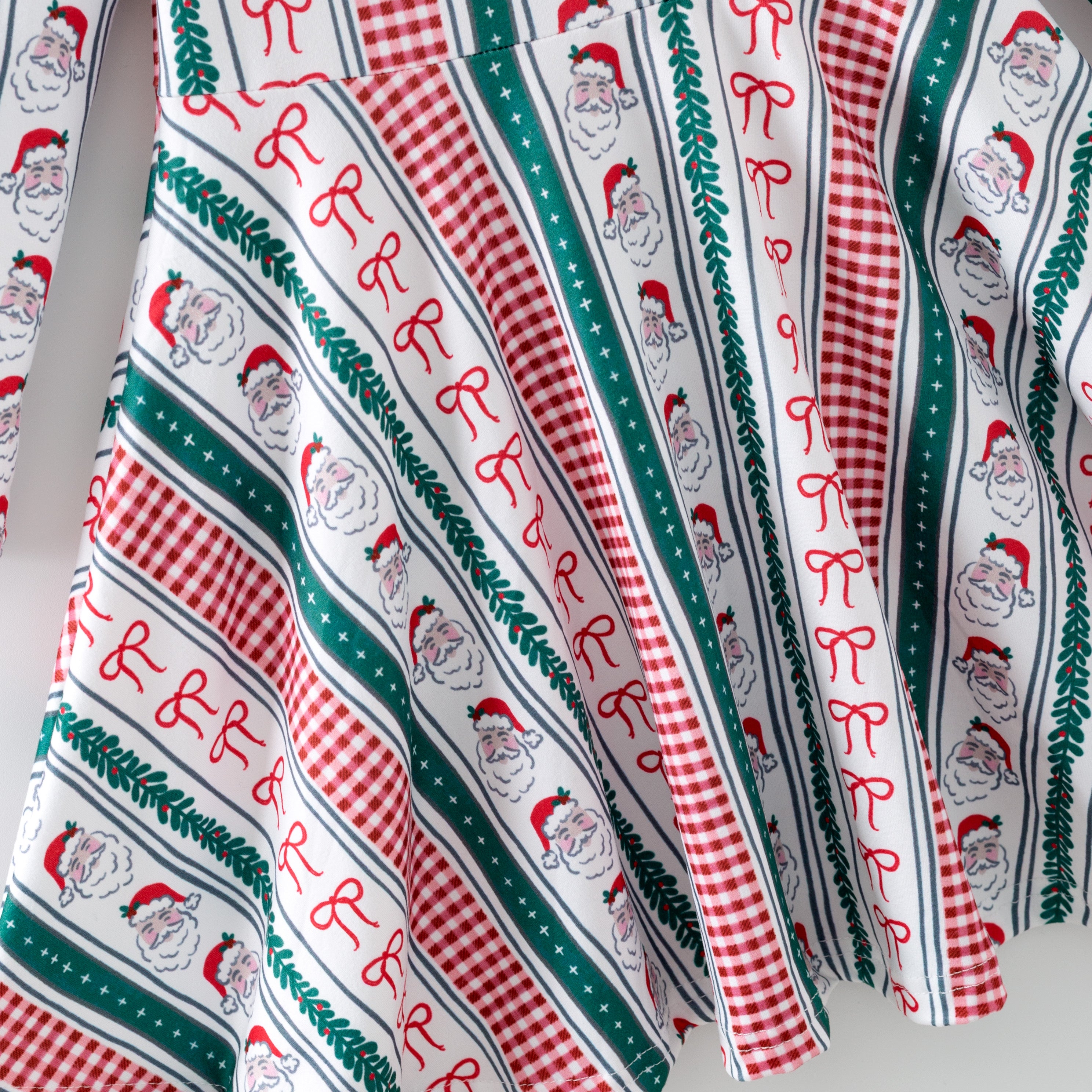 （Pre Order,Prepack Zone）Girls Christmas Santa Claus Print Dress（Mix Size）