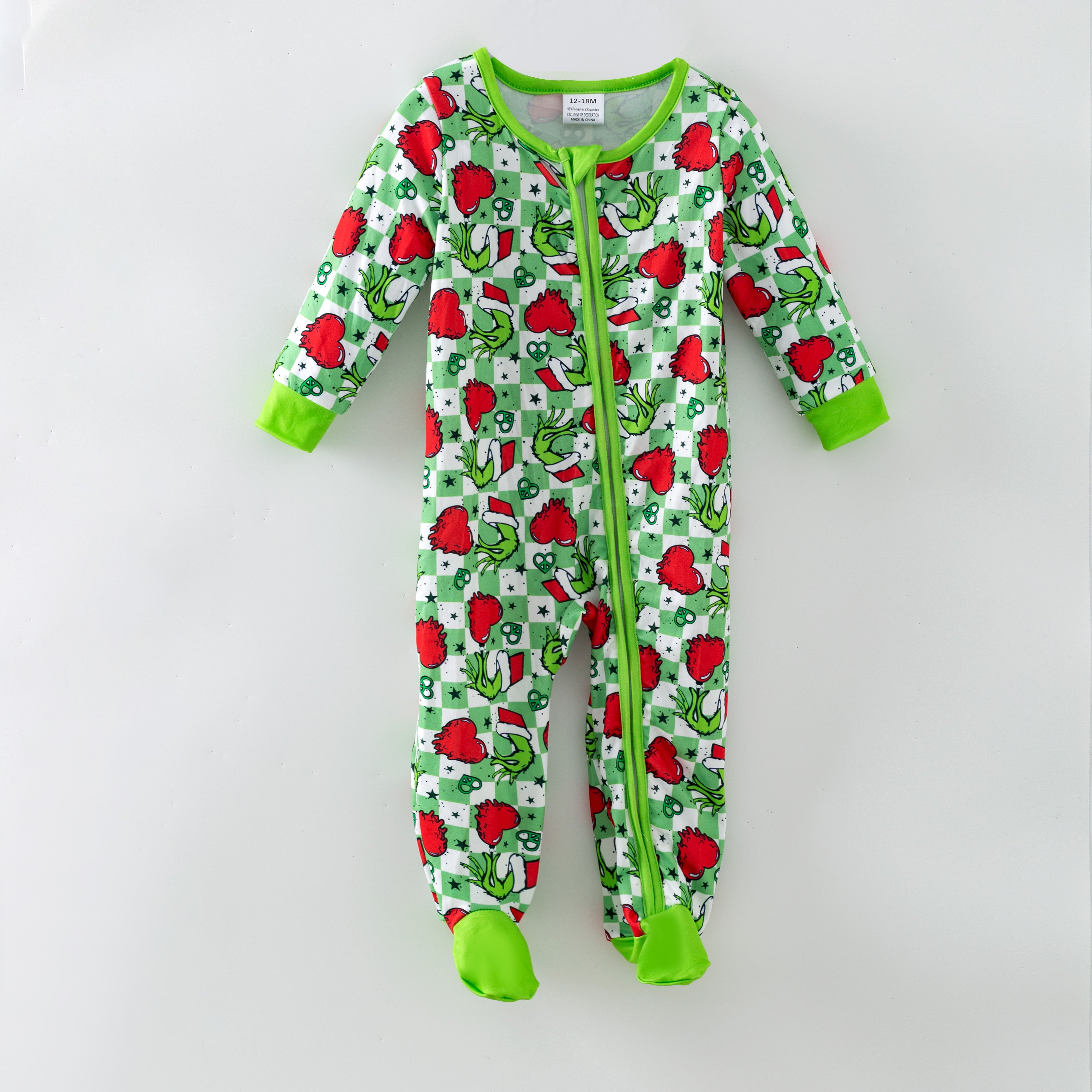 （Pre Order,Prepack Zone）Girls Christmas Cartoon Print Dress,Set&Romper