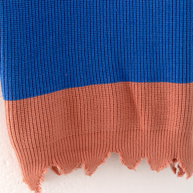 （In Stock L18-2-1）Adults Fall Color Contrast Sweater