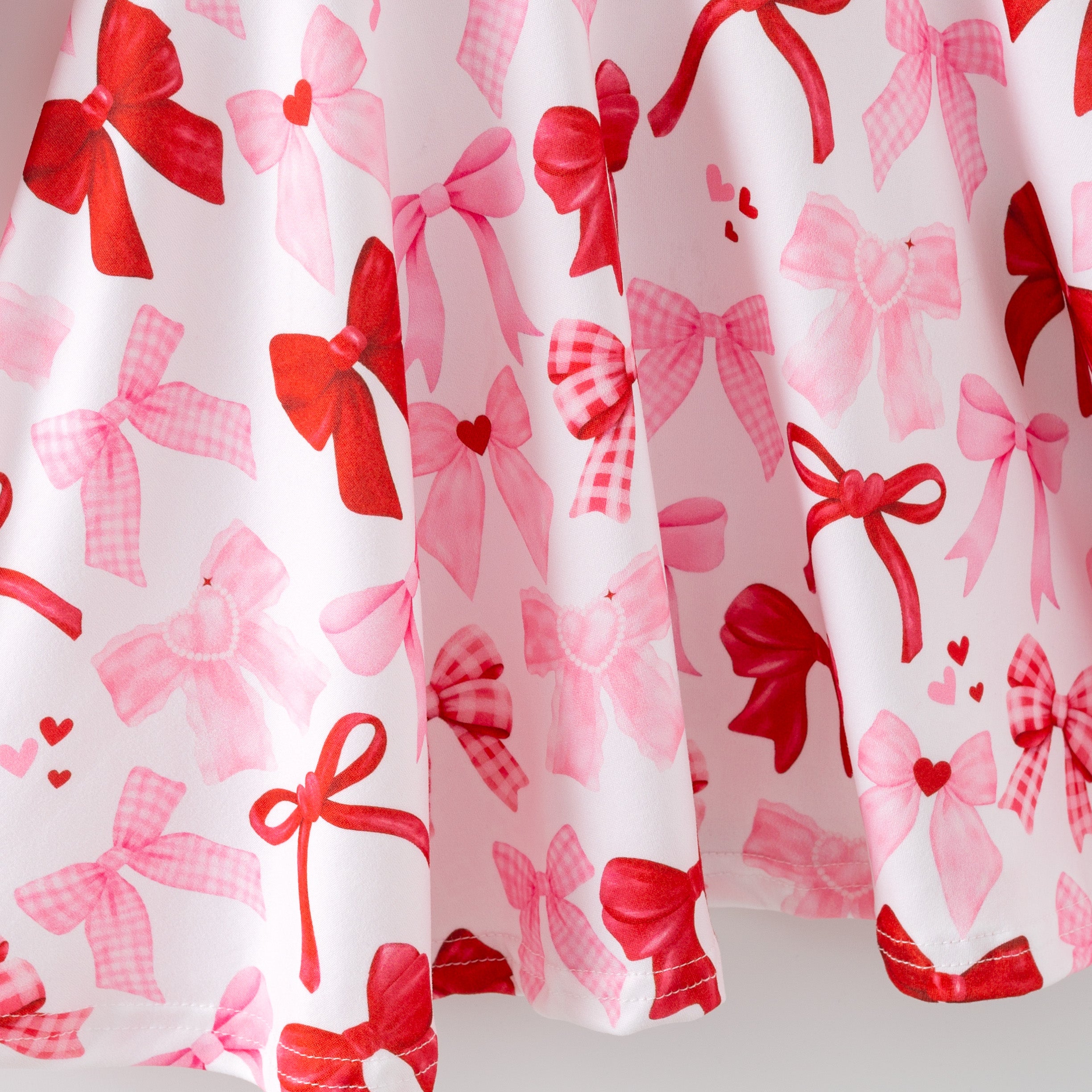 （Pre Order,Prepack Zone）Girls Valentine's Day Bow Print Dress（Mix Size）