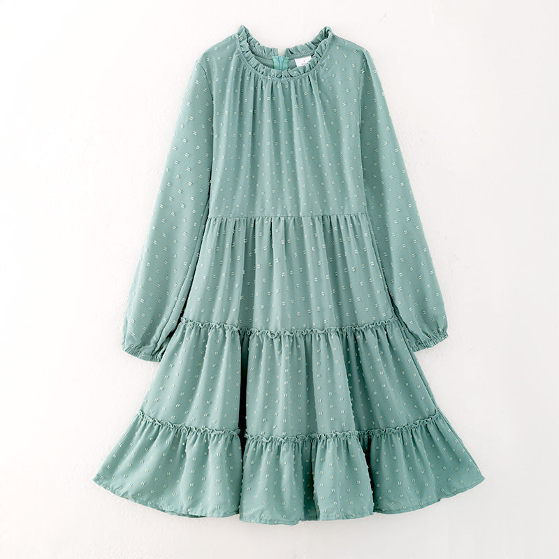 （In Stock）Mommy and Me Fall Swiss Dot Dress
