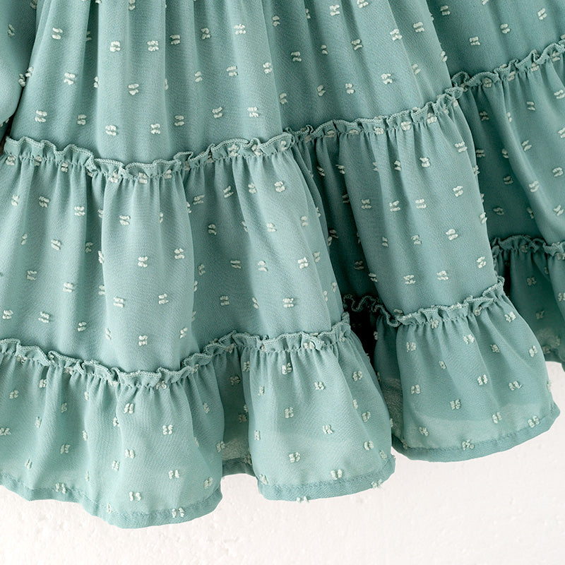 （In Stock）Mommy and Me Fall Swiss Dot Dress
