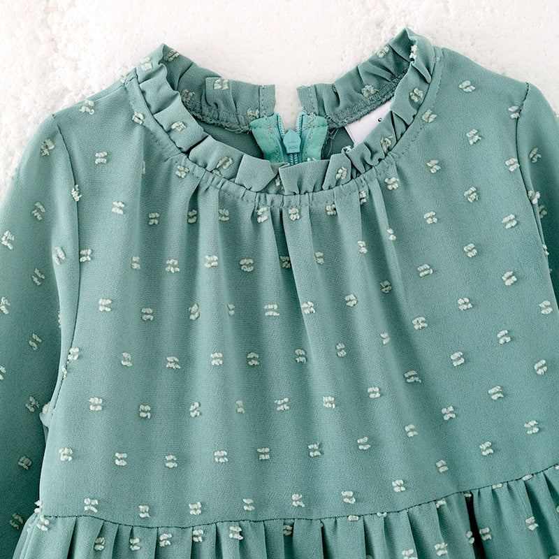 （In Stock）Mommy and Me Fall Swiss Dot Dress