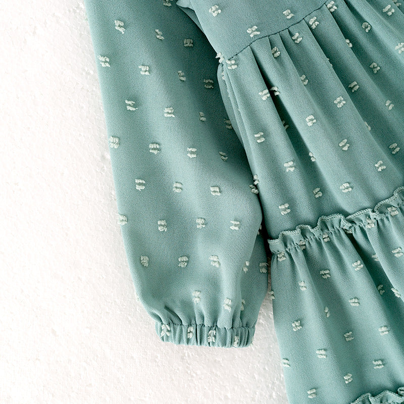 （In Stock）Mommy and Me Fall Swiss Dot Dress