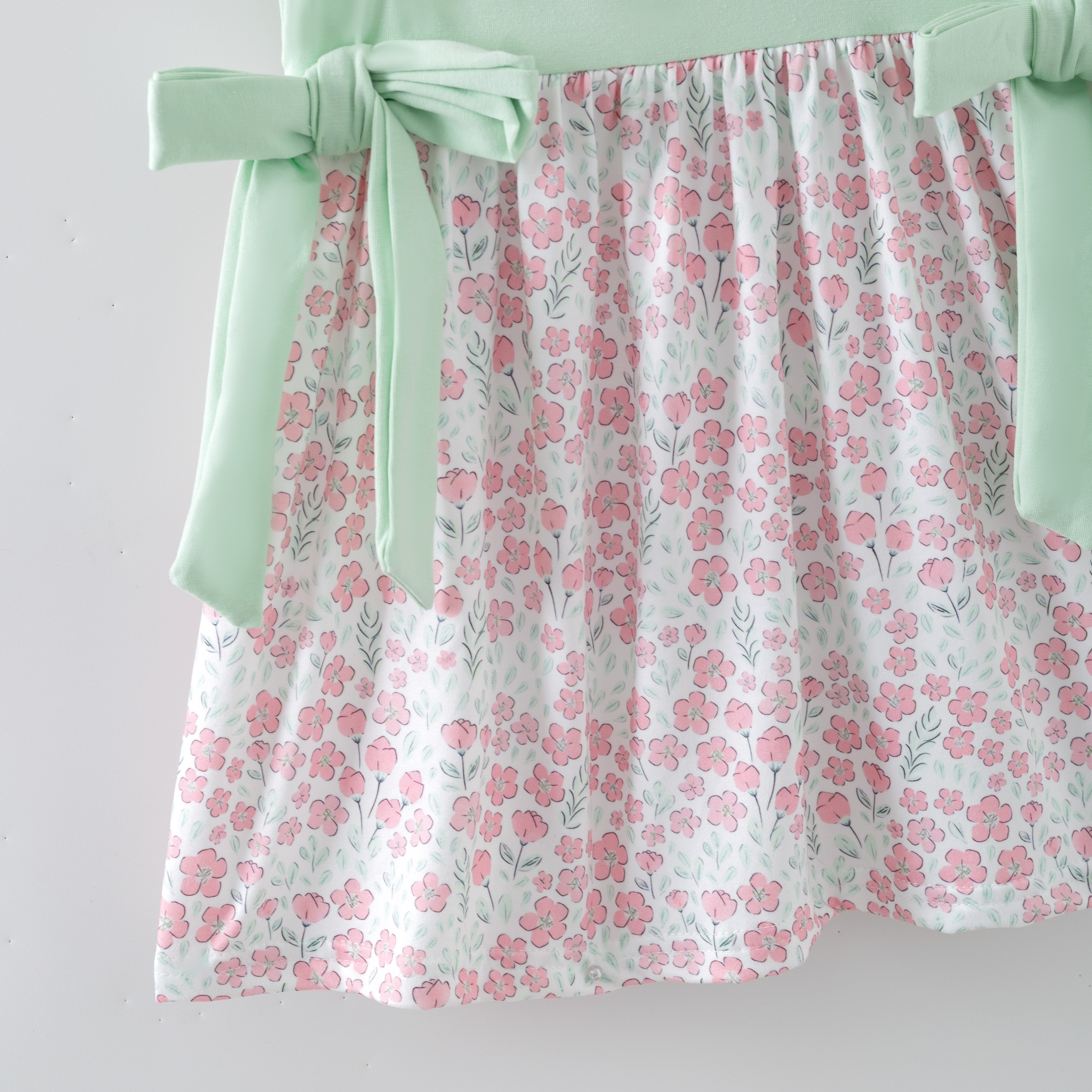 （In Stock）Girls Spring&Summer Applique Ruffle Dress