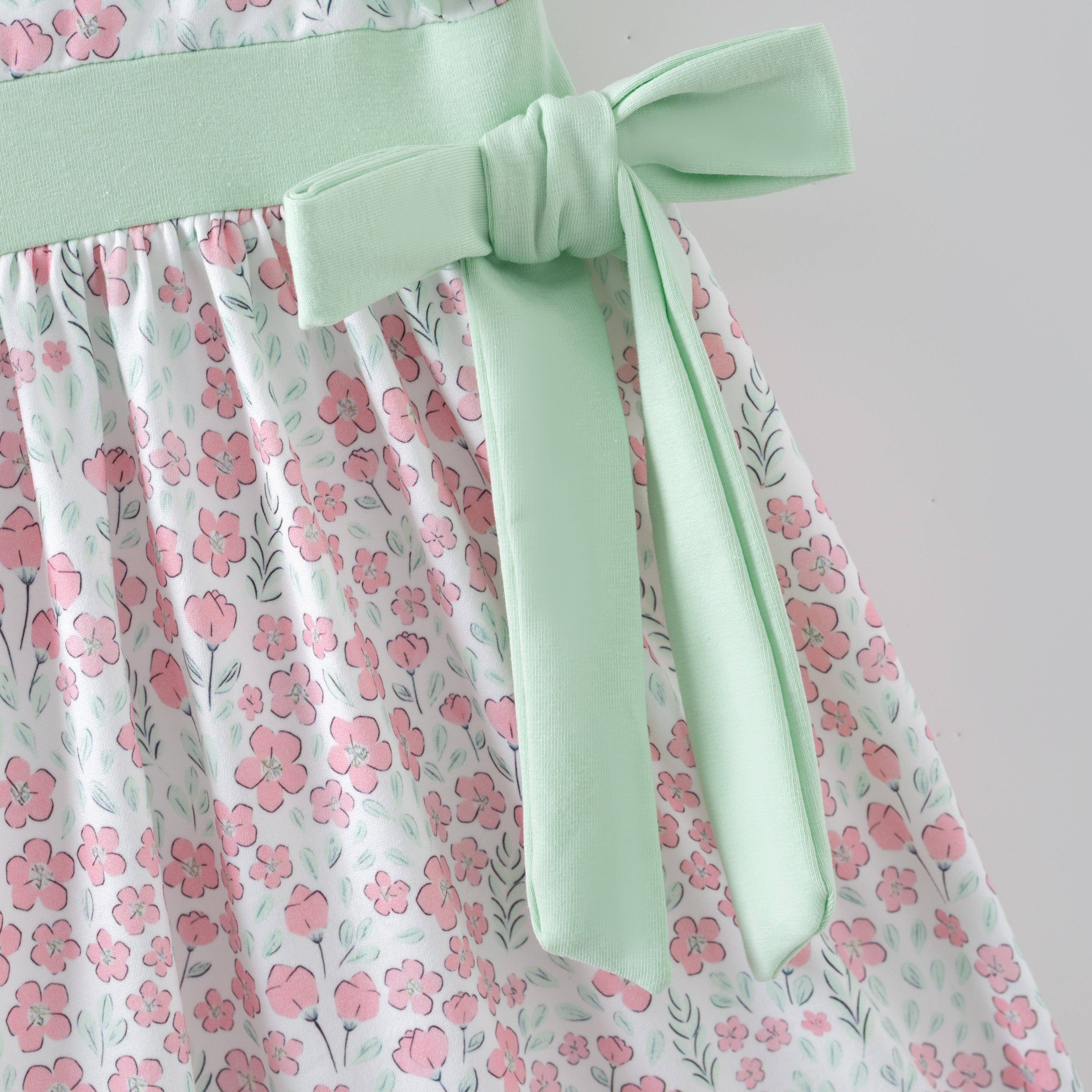 （In Stock）Girls Spring&Summer Applique Ruffle Dress