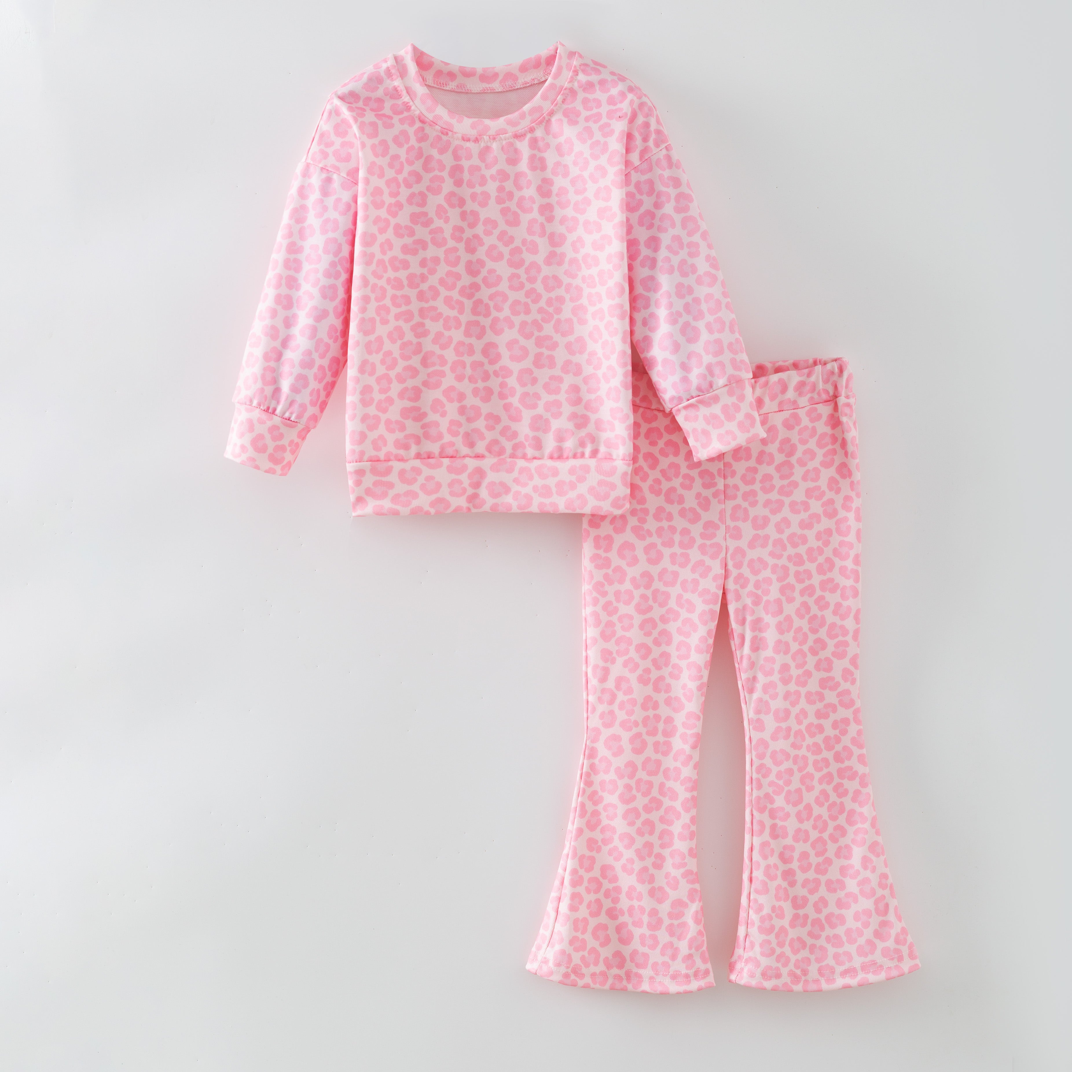 （Pre Order,Prepack Zone）Girls Spring Bow&Leopard Print Dress（Mix Size）