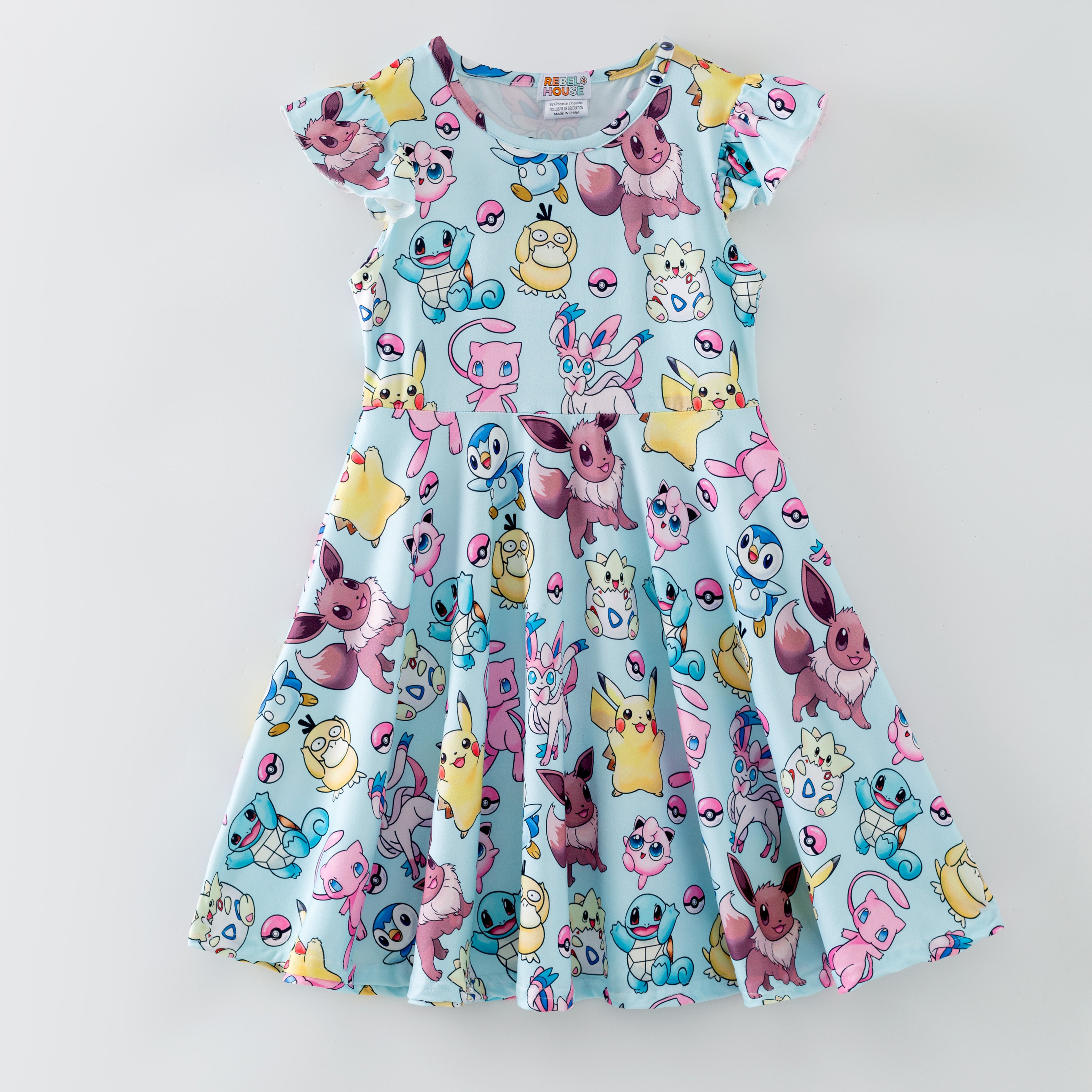 （Pre Order,Prepack Zone）Girls Spring&Summer Cartoon Print Dress（Mix Size）
