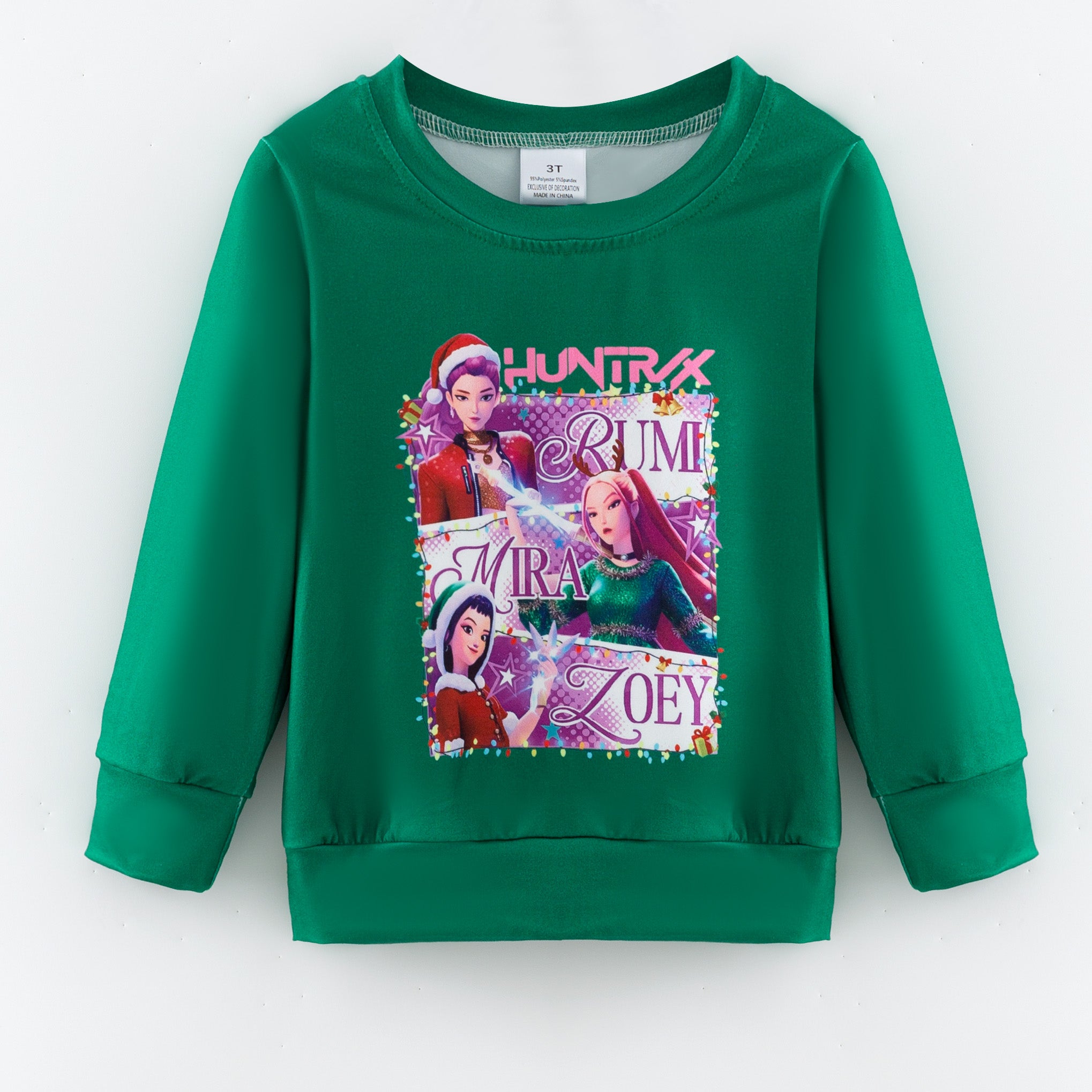 （Pre Order,Prepack Zone）Girls Christmas Movie Character Print Dress&Top