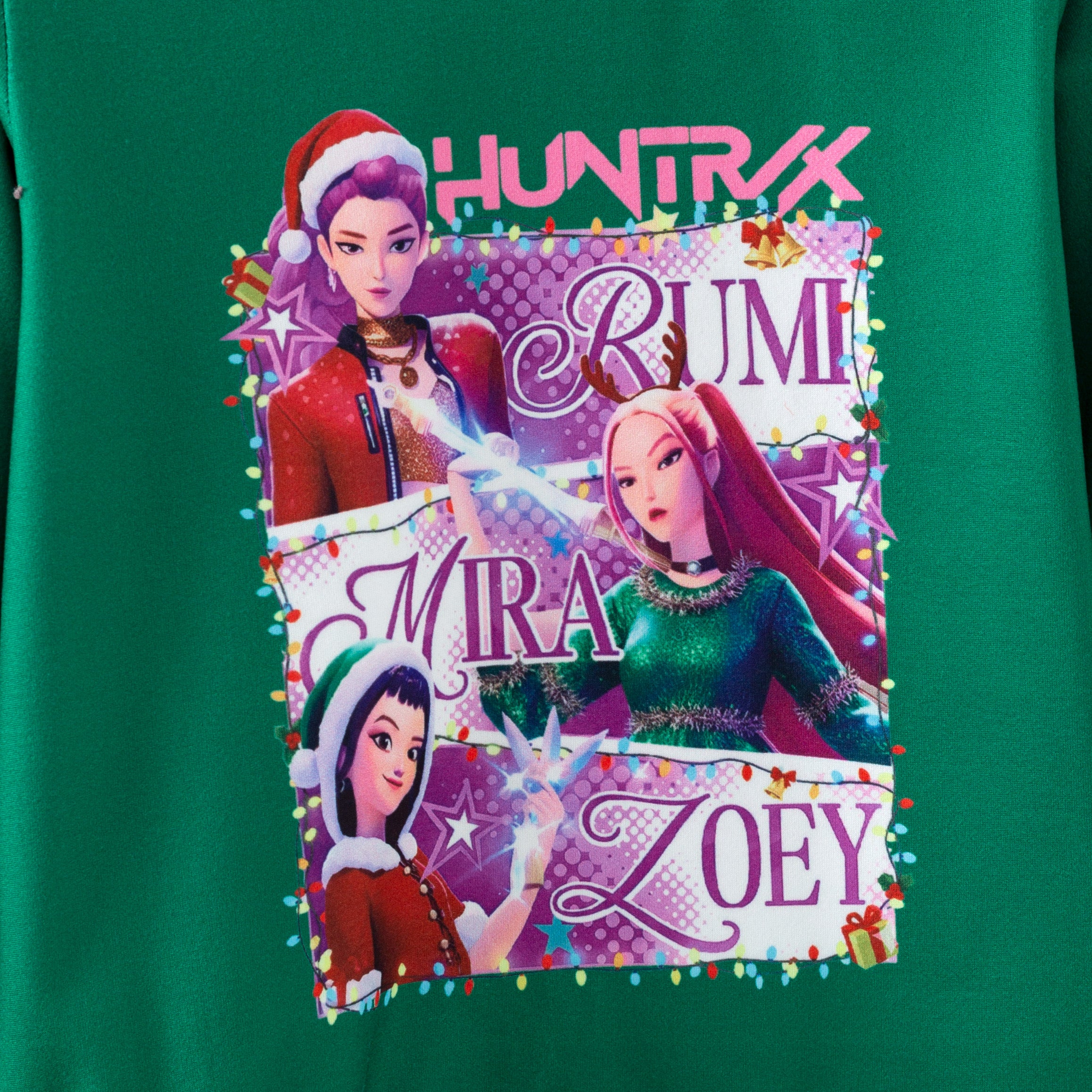 （Pre Order,Prepack Zone）Girls Christmas Movie Character Print Dress&Top