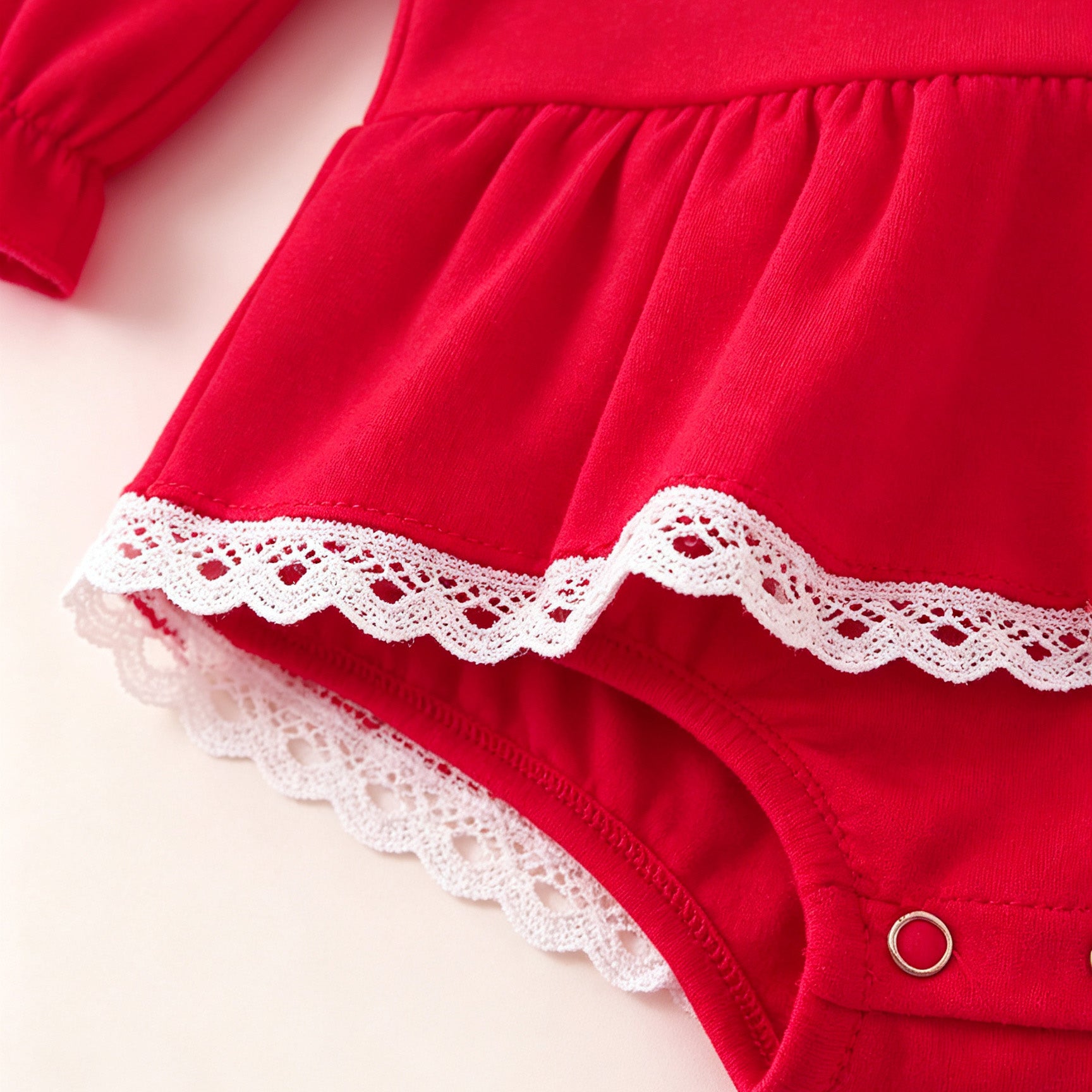 （In Stock）Toddler Girls Christmas Applique Cotton Romper