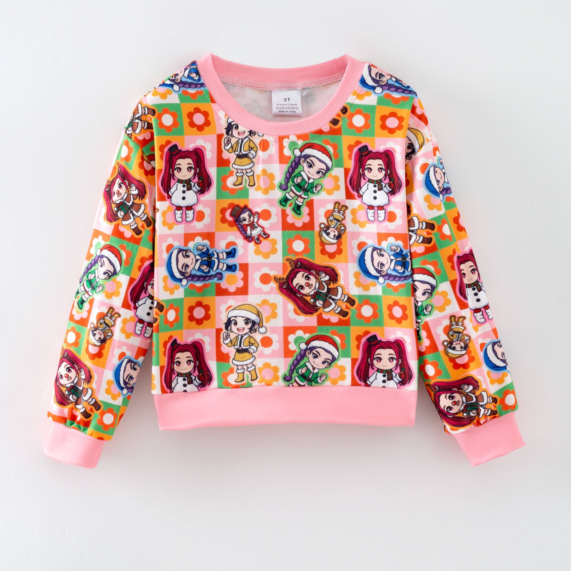 （Pre Order,Prepack Zone）Girls Christmas Movie Character Print Top（Mix Size）