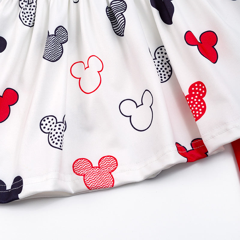 (In Stock Q09-05-01)Mickey Mouse Girls Portrait Print Short Sleeve Shorts Set