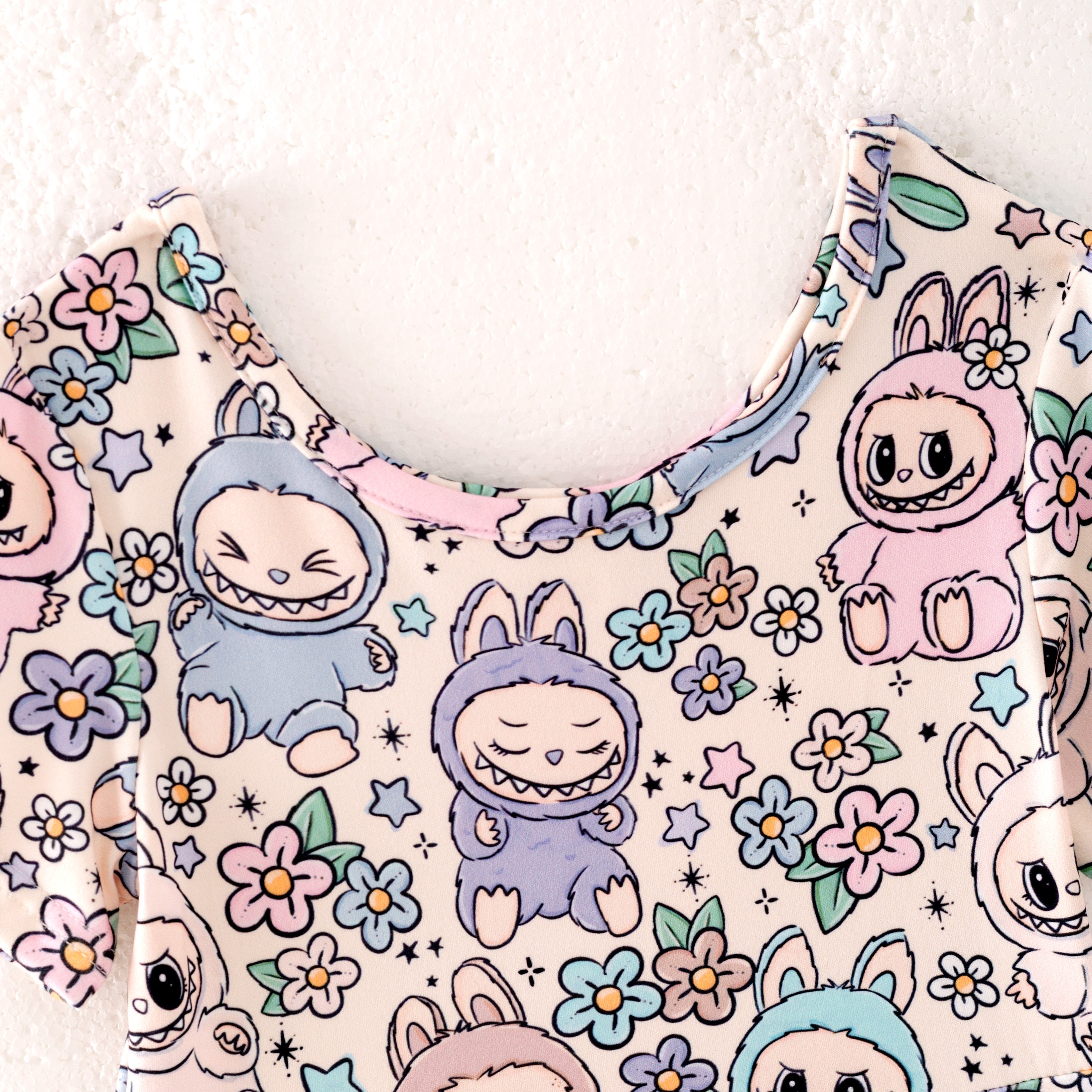 （Prepack Zone）Girls Summer Cartoon Print Dress