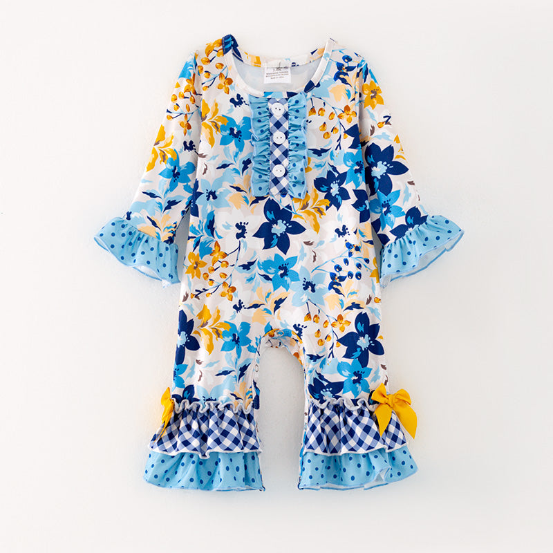 （In Stock G24-05-02）Baby Girls Floral Print Romper