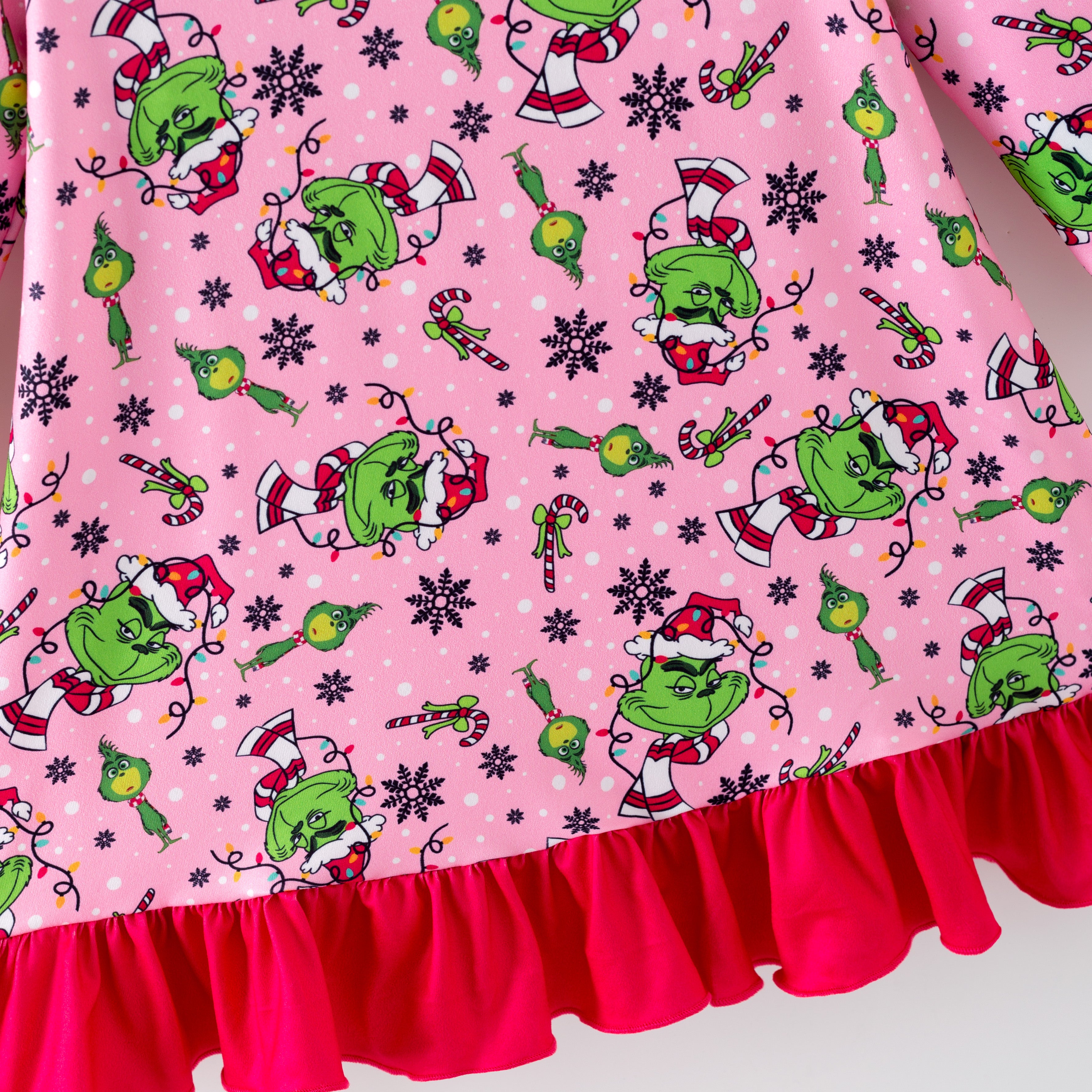 （Pre Order,Prepack Zone）Girls Christmas Cartoon Print Pajamas Dress（Mix Size）