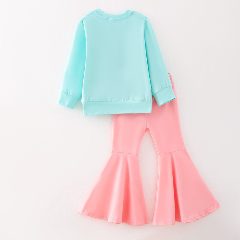 （In Stock）Girls Fall Game Day Chenille Patches Cotton Outfit Set