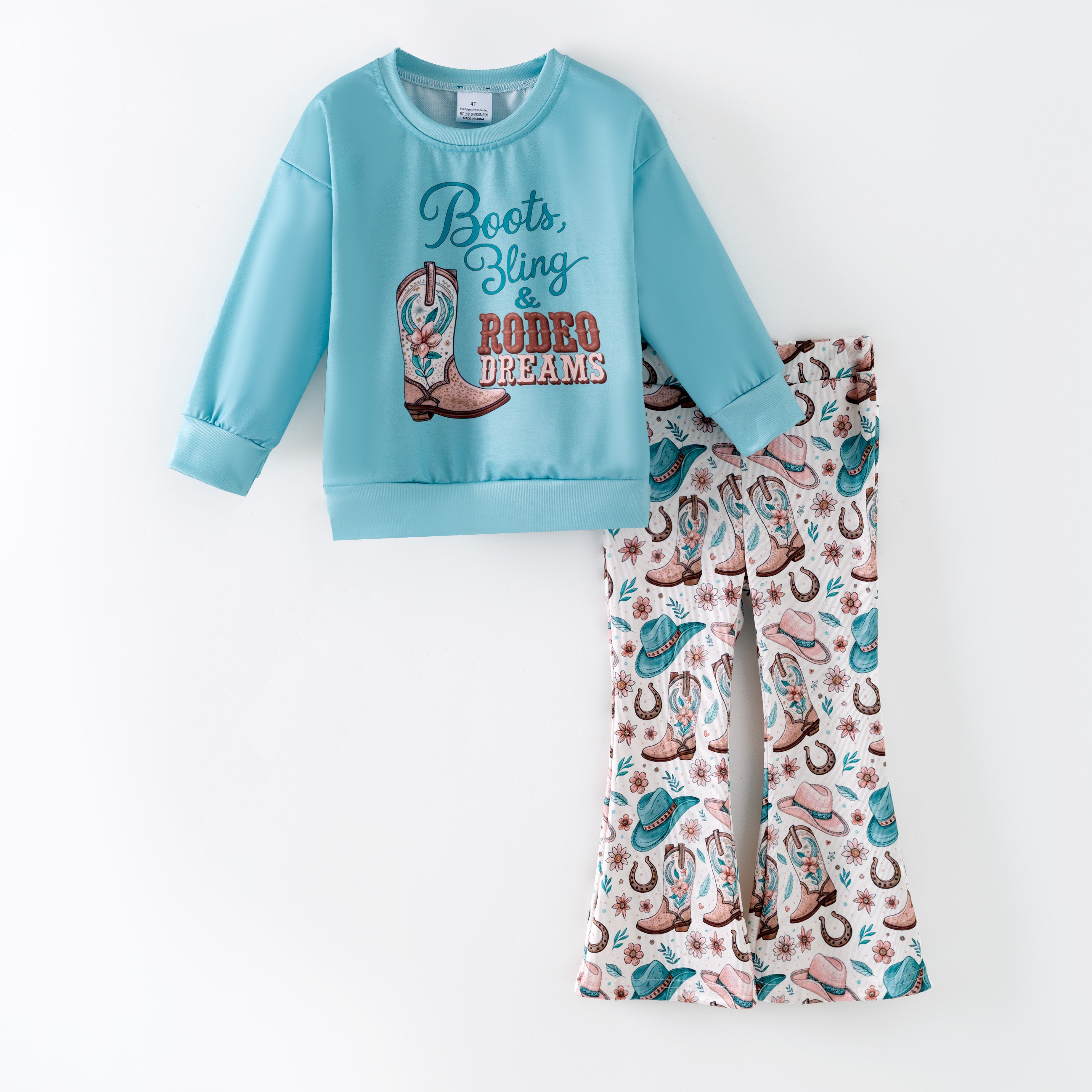 （Pre Order,Prepack Zone）Girls Spring&Summer Boots Print Dress&Set（Mix Size）