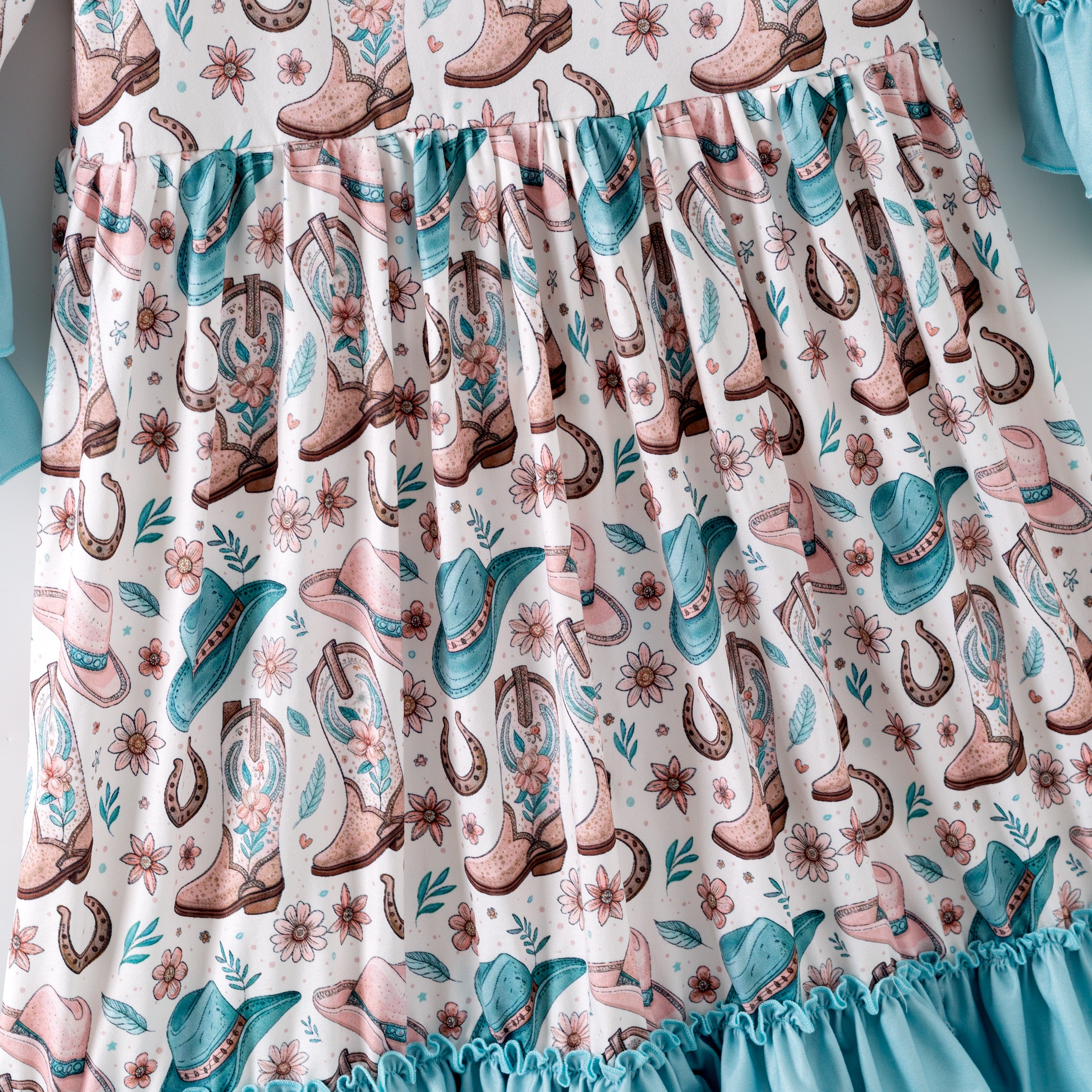 （Pre Order,Prepack Zone）Girls Spring&Summer Boots Print Dress&Set（Mix Size）