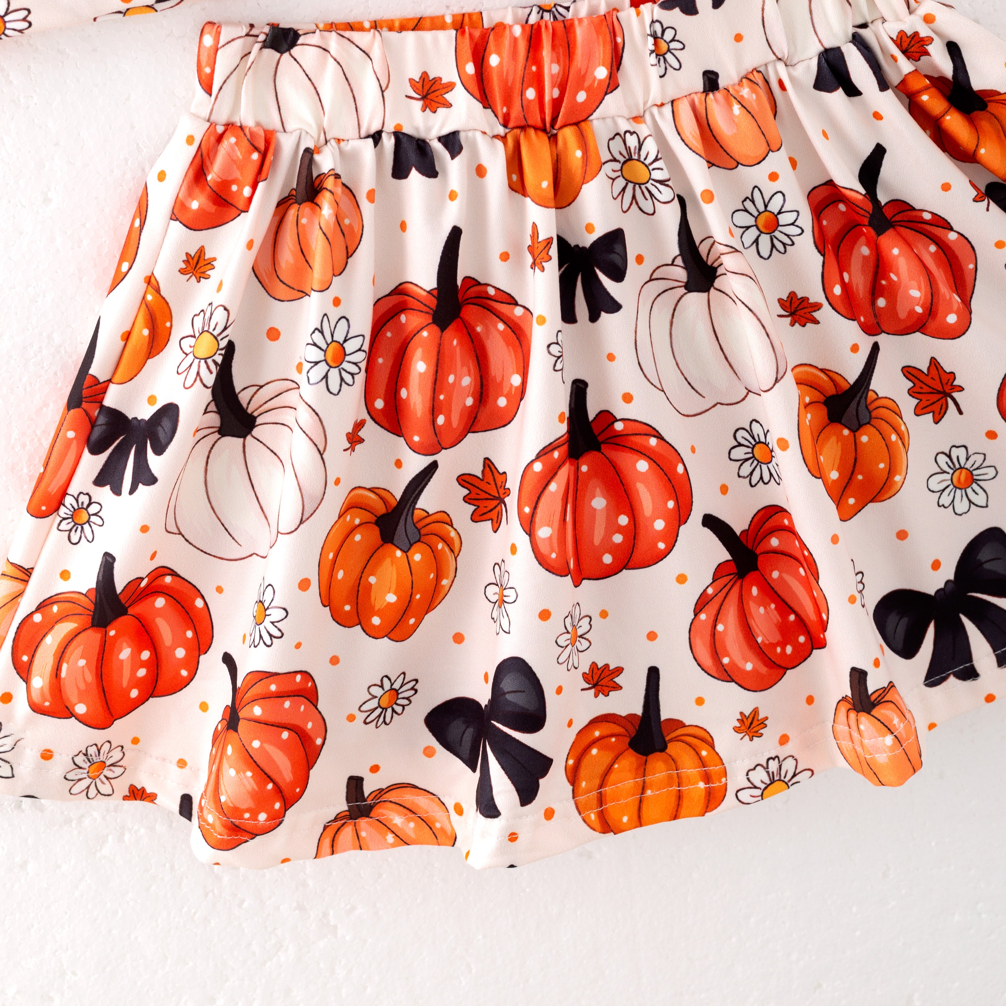 （Pre Order）Girls Halloween Cartoon Print Skort Set