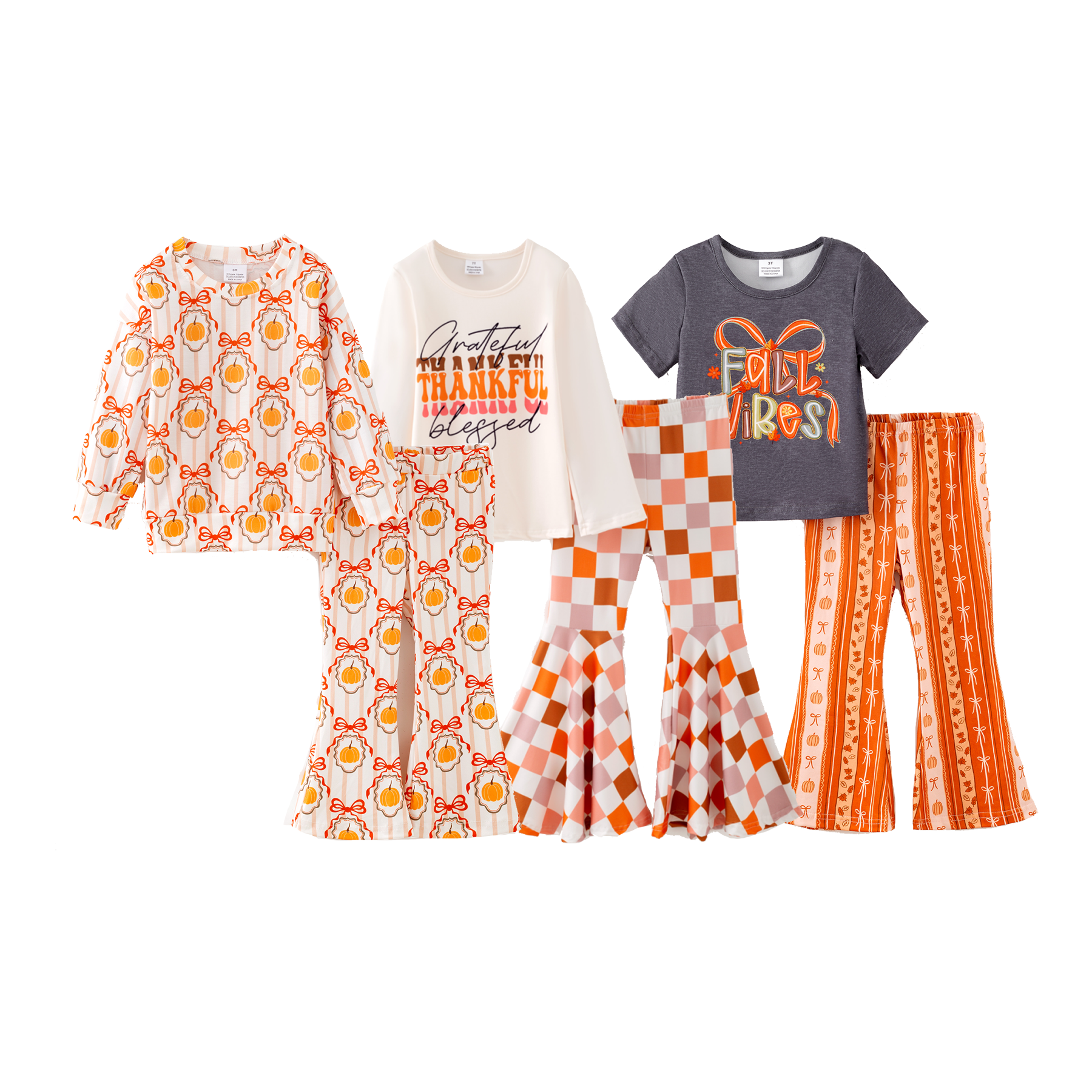 （Pre Order,Prepack Zone）Girls Fall Print Twill Sweatshirt Suit&Set（Mix Size）
