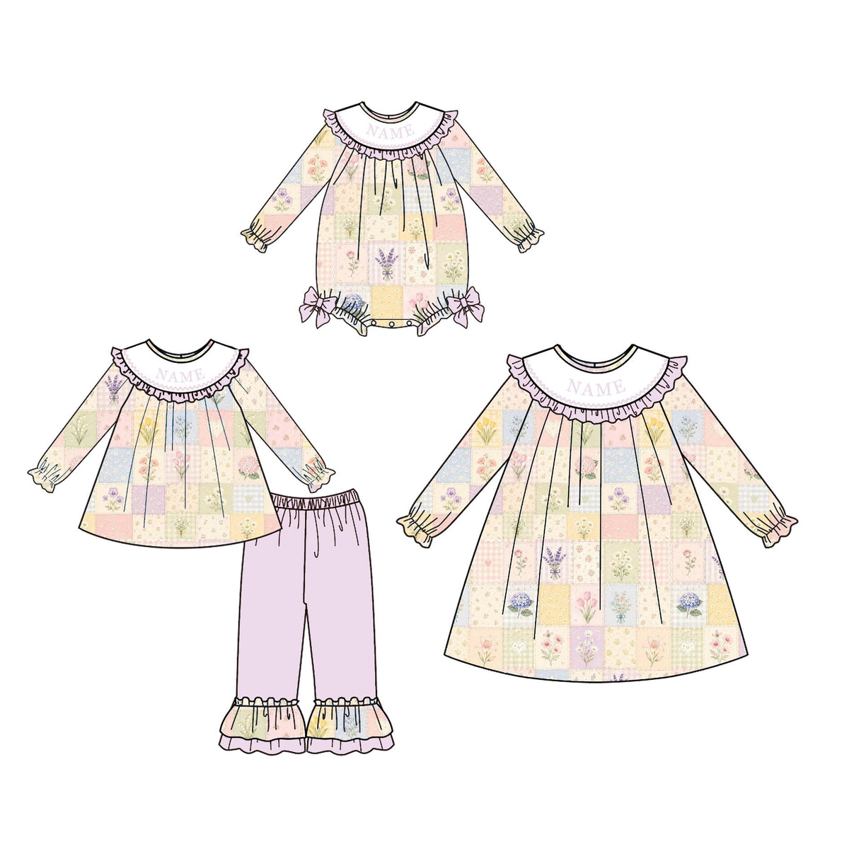 （Weekly Pre-Order）Sisters Spring&Summer JESUS LOVES ME Embroidery Smocked Dress,Set&Romper（Ends 10.28）