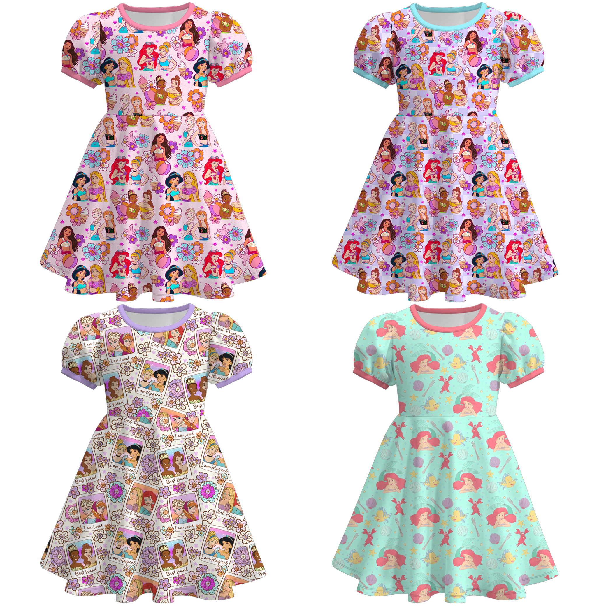 （Pre Order）Girls Spring&Summer Princess Print Dress